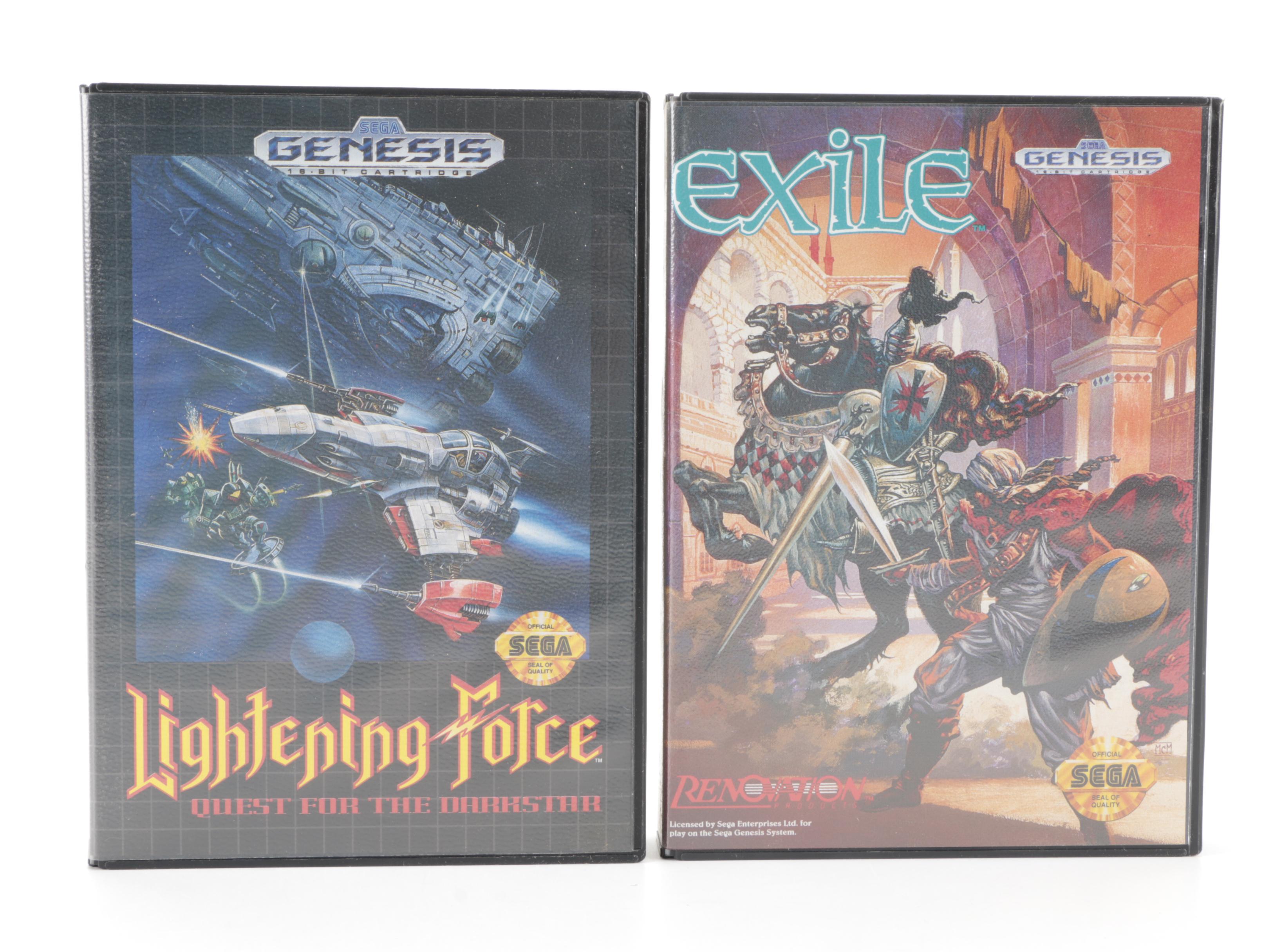 SEGA Genesis System with Games Featuring "Exile", "Lightening Force", More