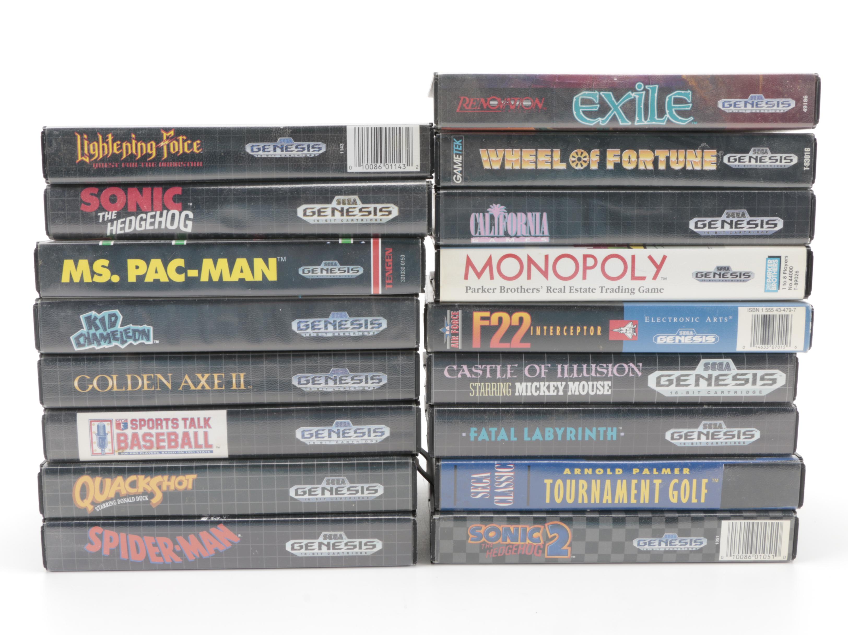 SEGA Genesis System with Games Featuring "Exile", "Lightening Force", More