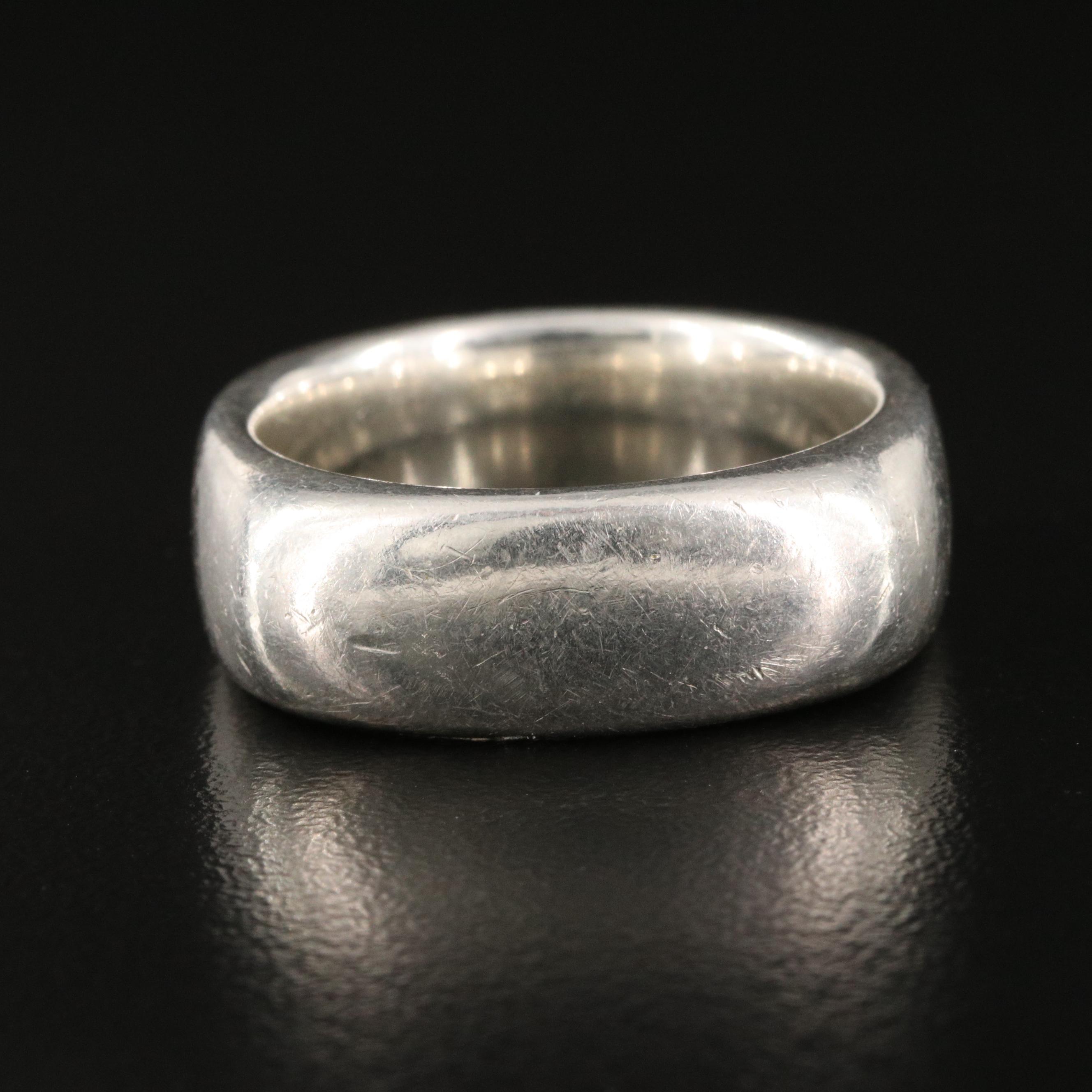 Circa 2003 Tiffany & Co. Sterling Square Cushion Band