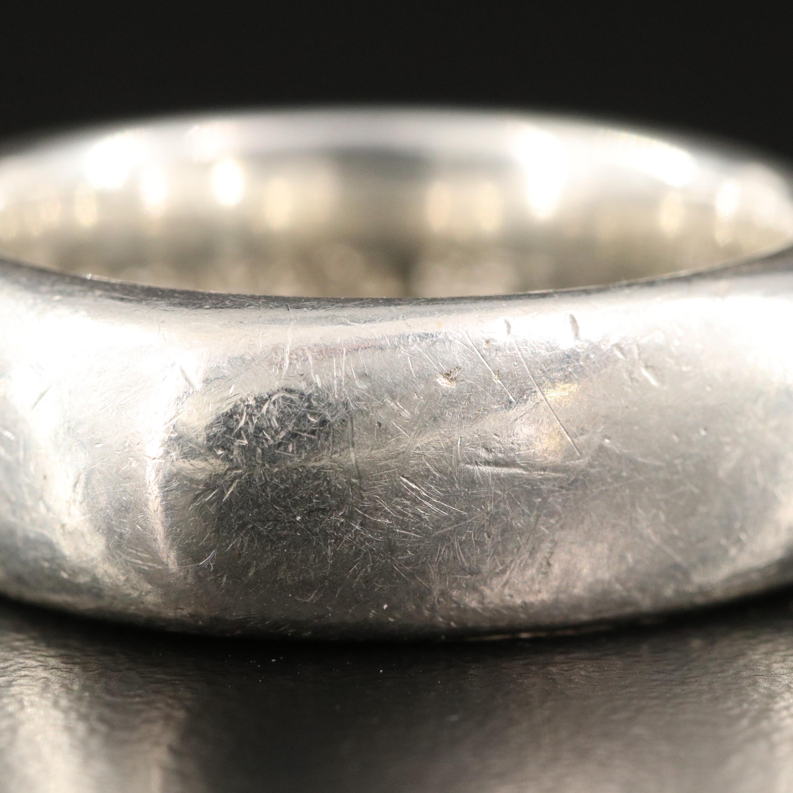 Circa 2003 Tiffany & Co. Sterling Square Cushion Band