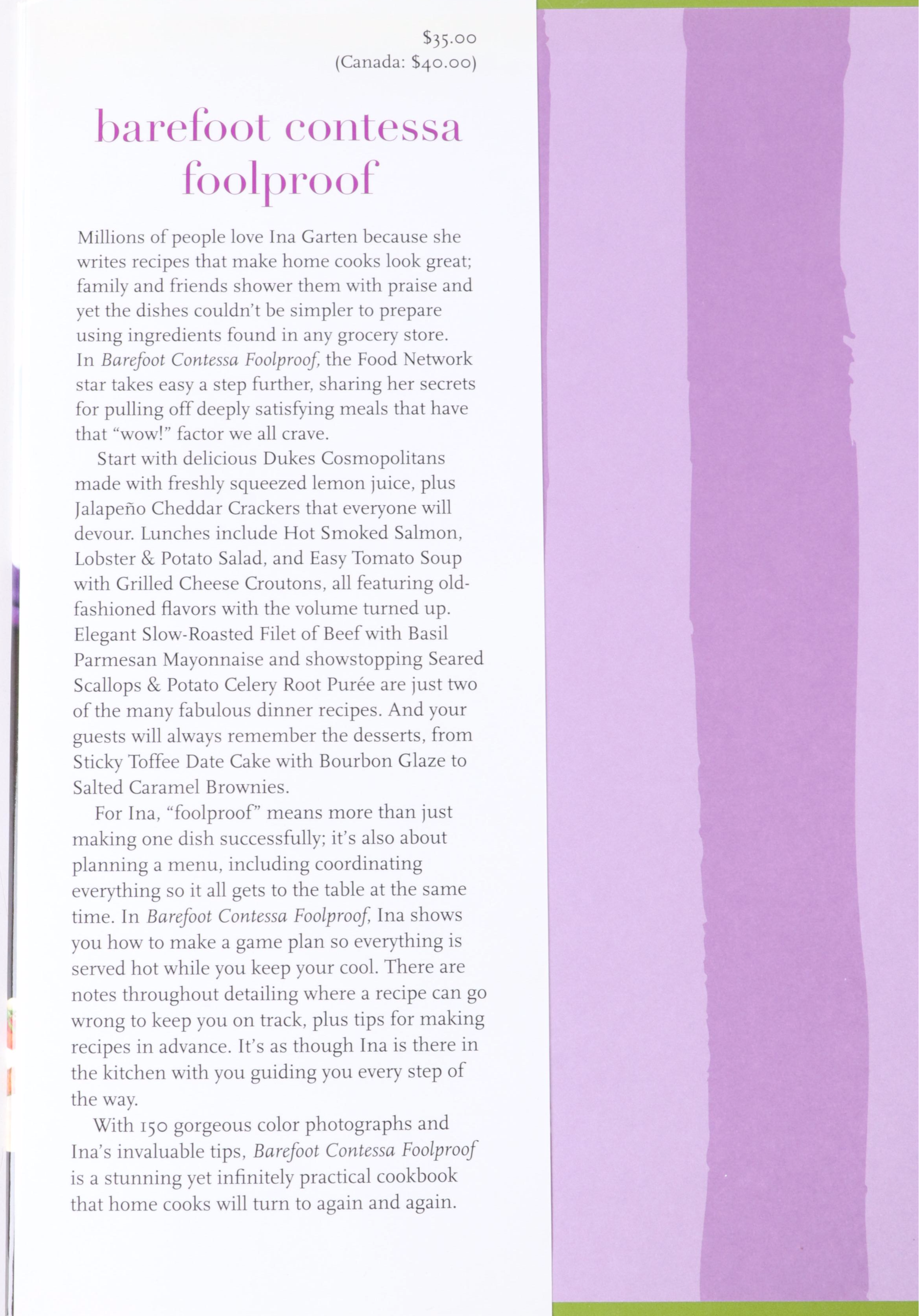 First Edition "Barefoot Contessa: Back to Basics" and More Ina Garten Cookbooks