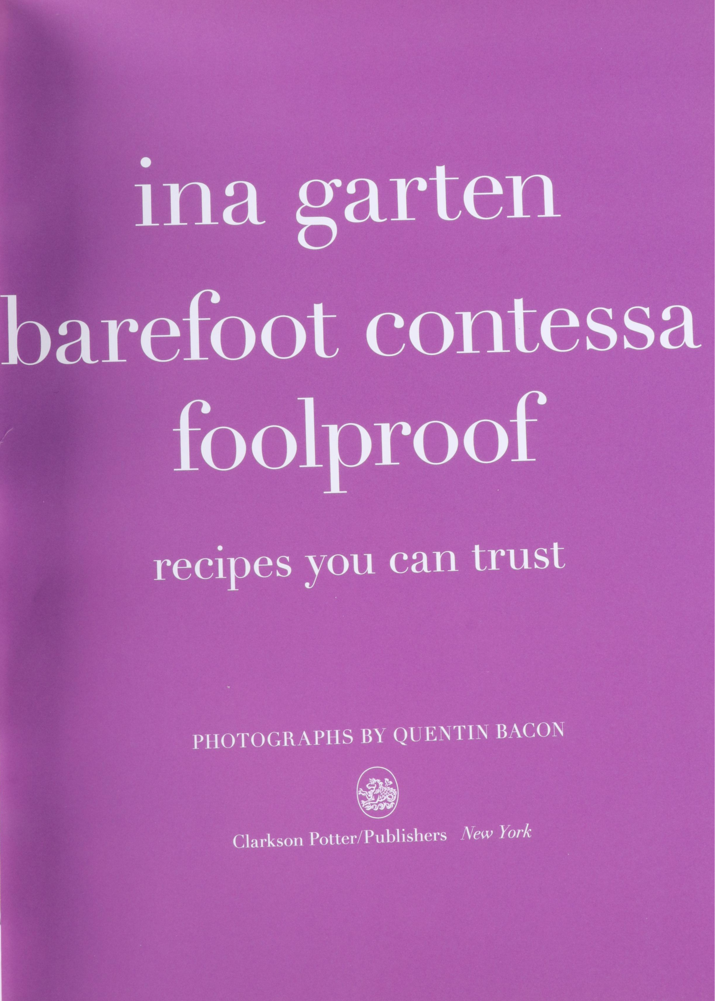 First Edition "Barefoot Contessa: Back to Basics" and More Ina Garten Cookbooks