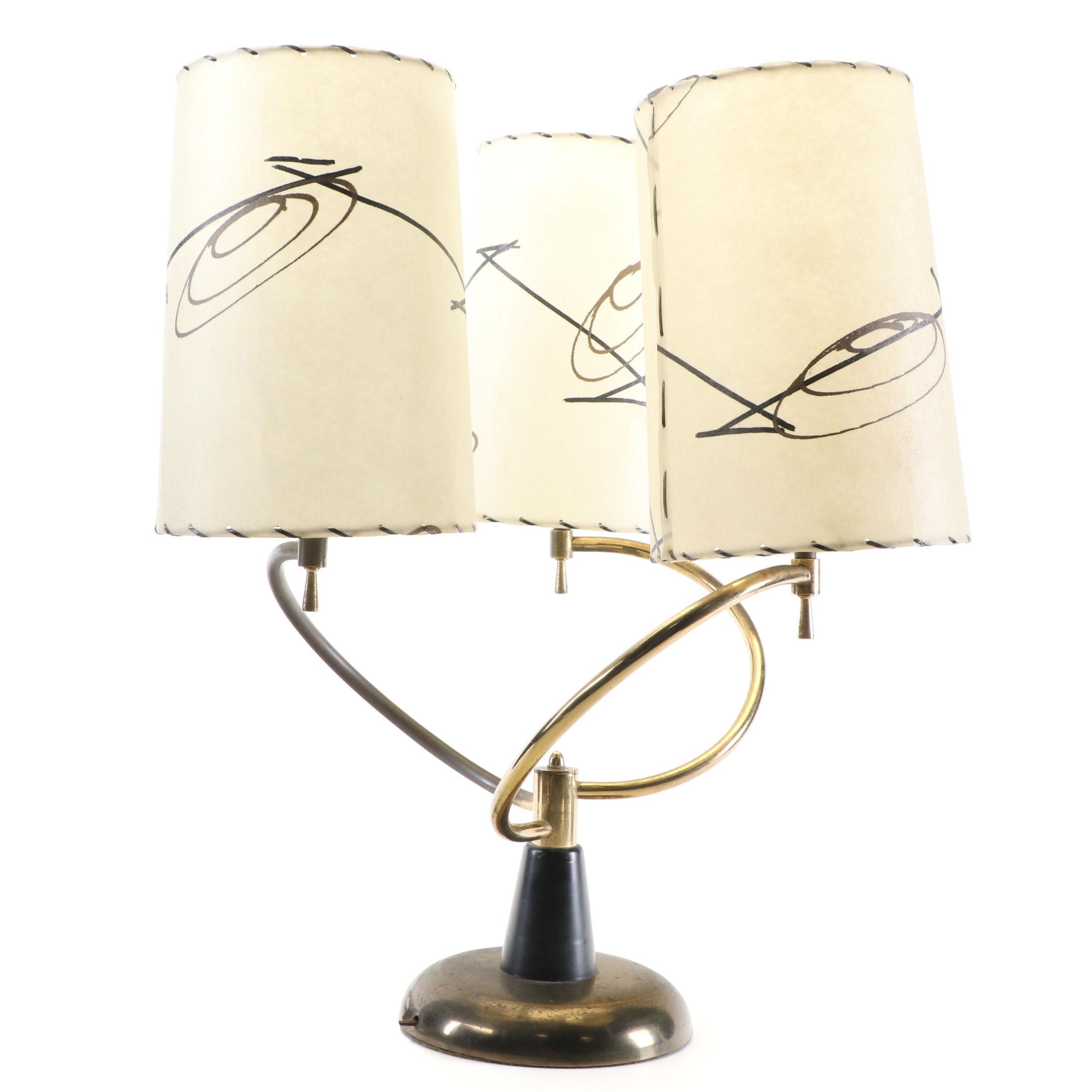 Mid Century Modern 3-Arm Atomic Style Table Lamp