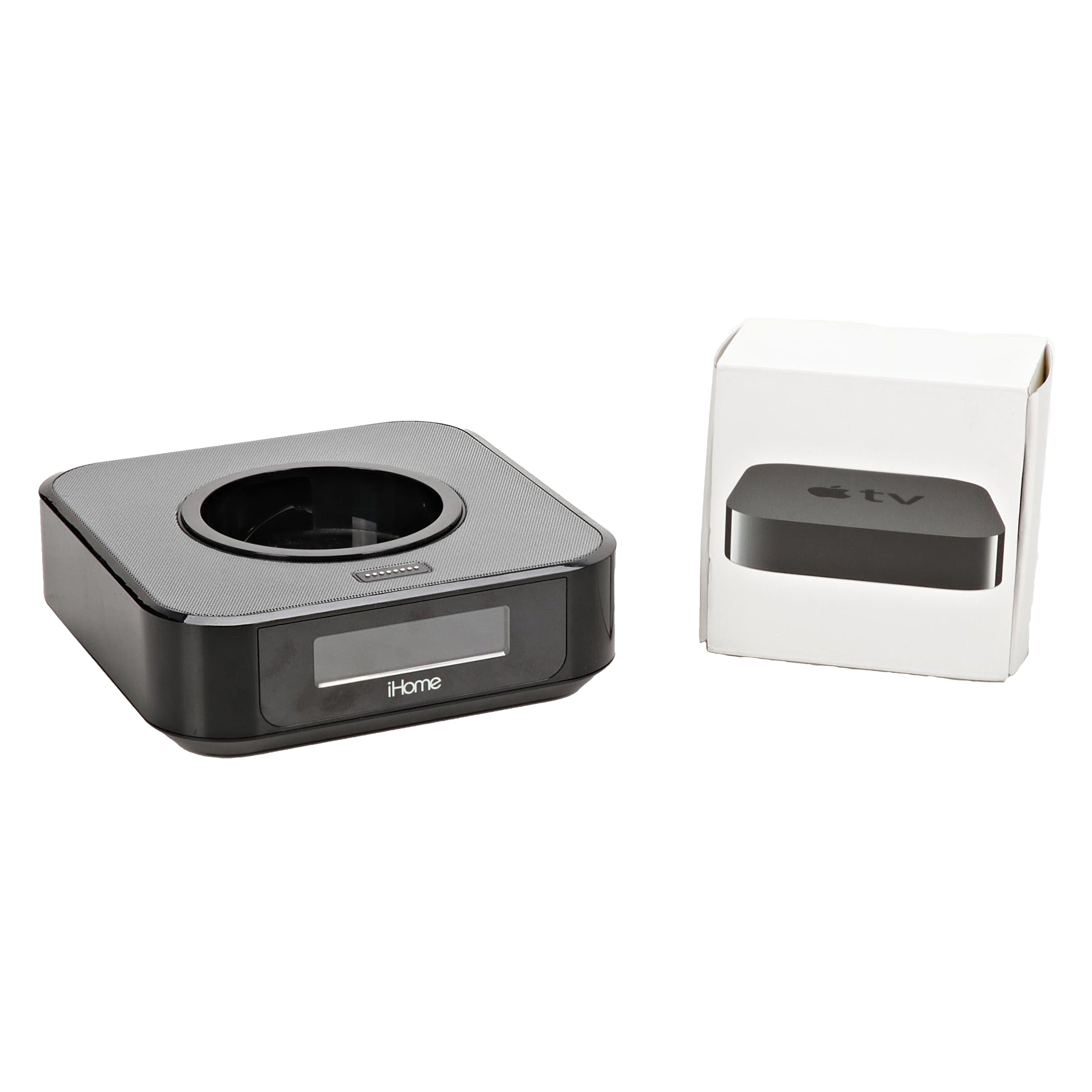 Apple TV Second Generation Media Player and iHome iAVS1 Bedside Speaker