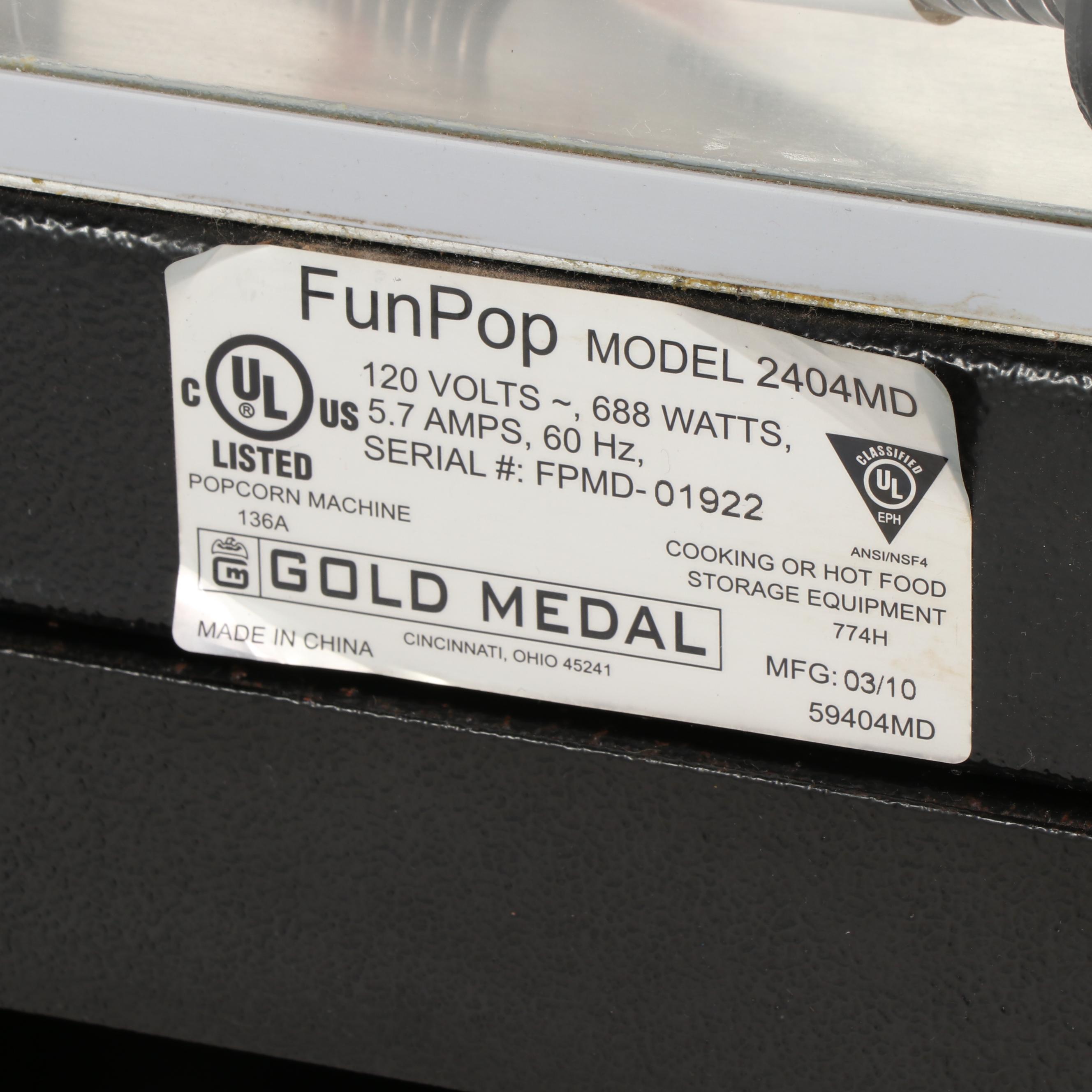 Gold Medal "Fun Pop" Popcorn Machine