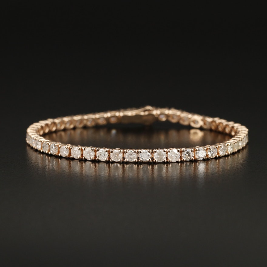 14K Rose Gold 5.88 CTW Diamond Line Bracelet