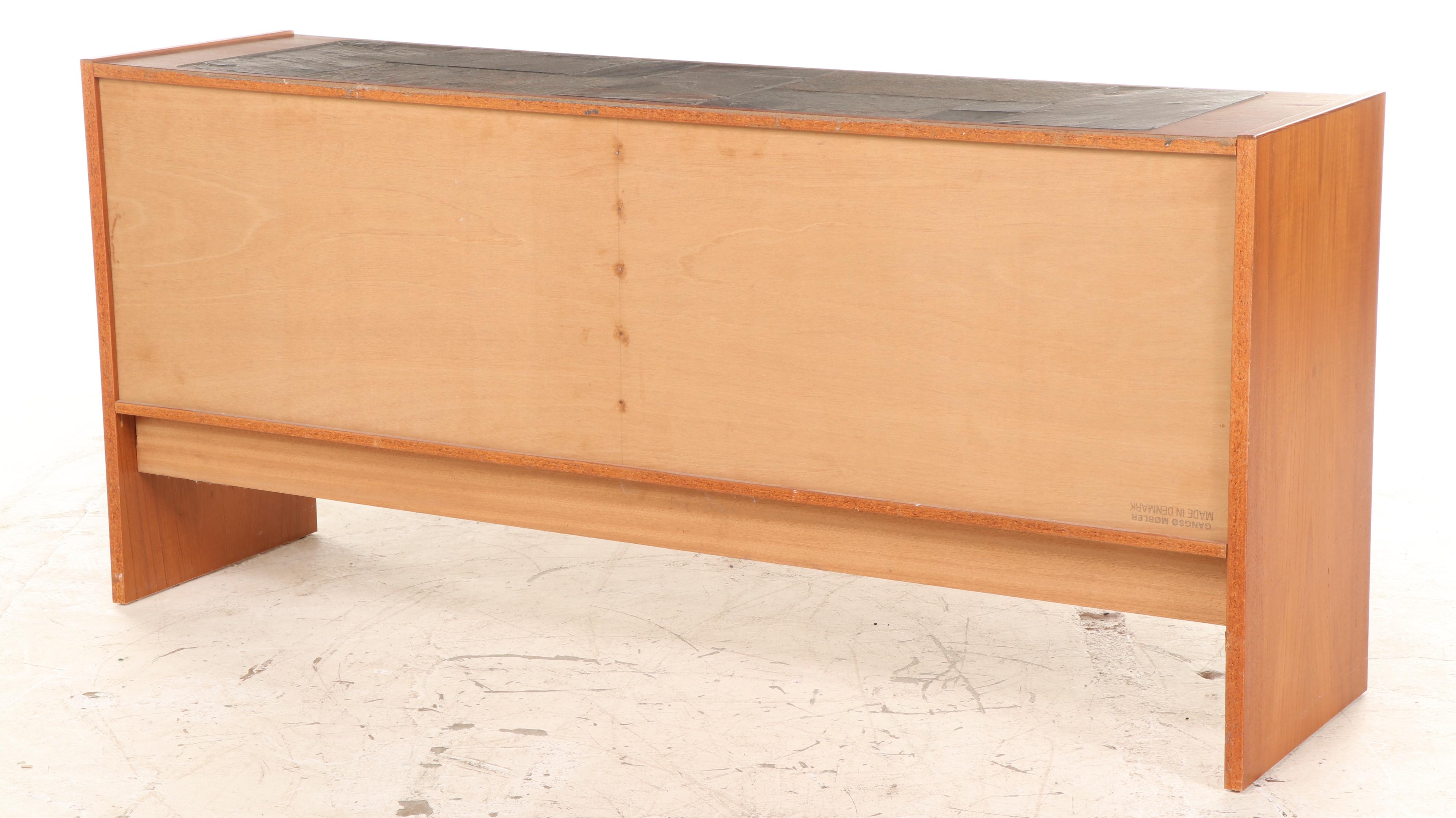 Gangsø Møbler Danish Modern Teak and Slate Top Credenza, circa 1970