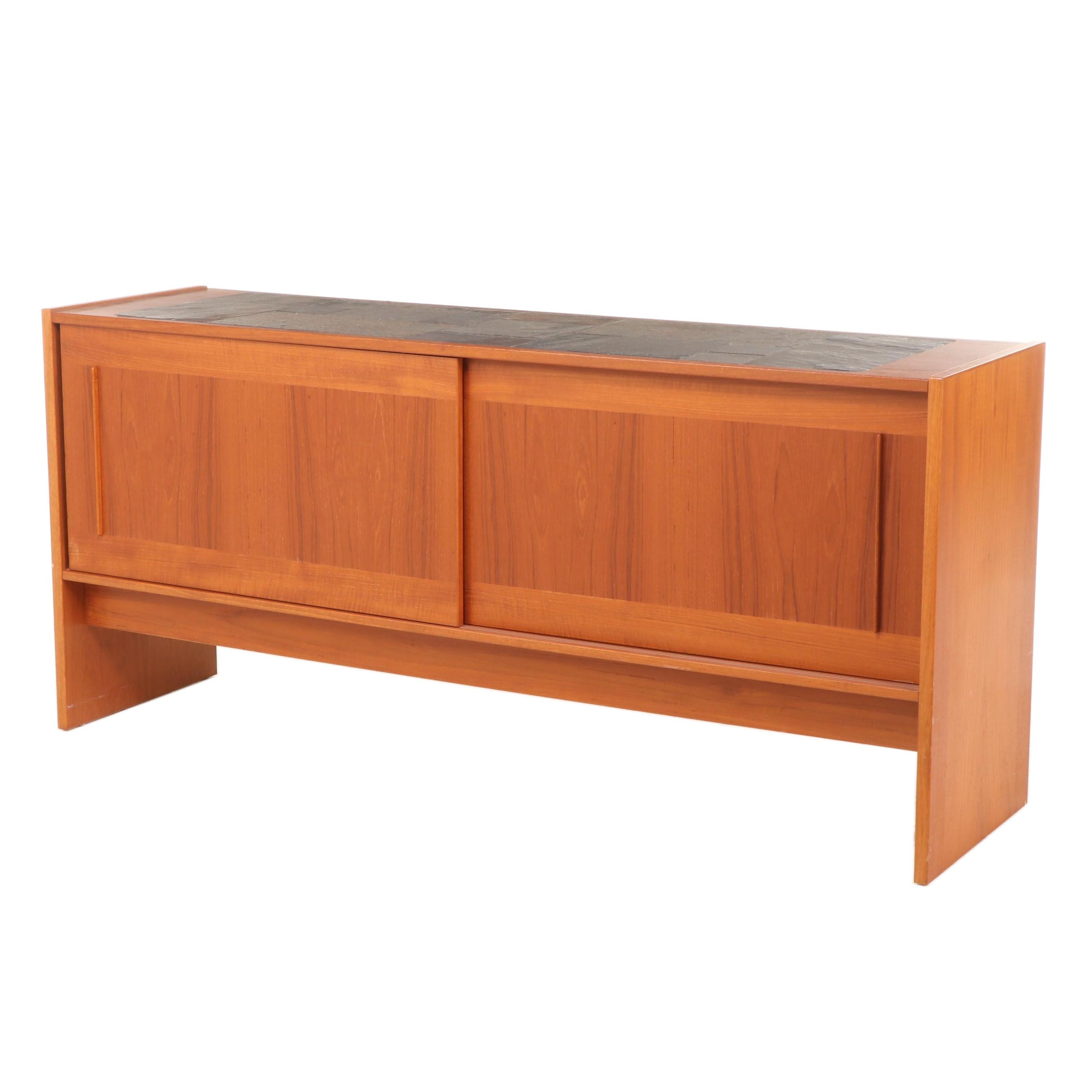 Gangsø Møbler Danish Modern Teak and Slate Top Credenza, circa 1970