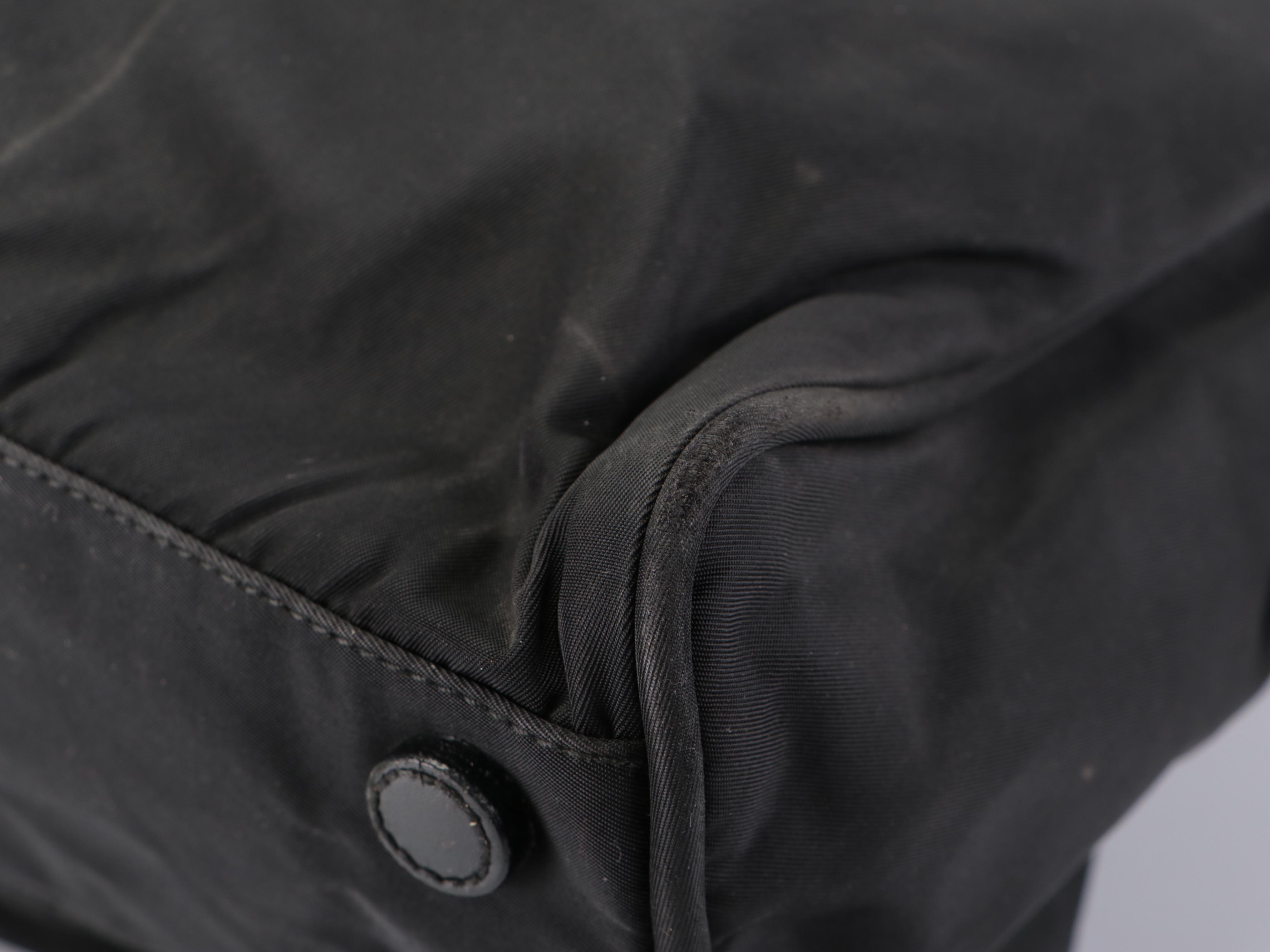 Prada Zip-Around Laptop Bag in Black Tessuto Nylon and Leather