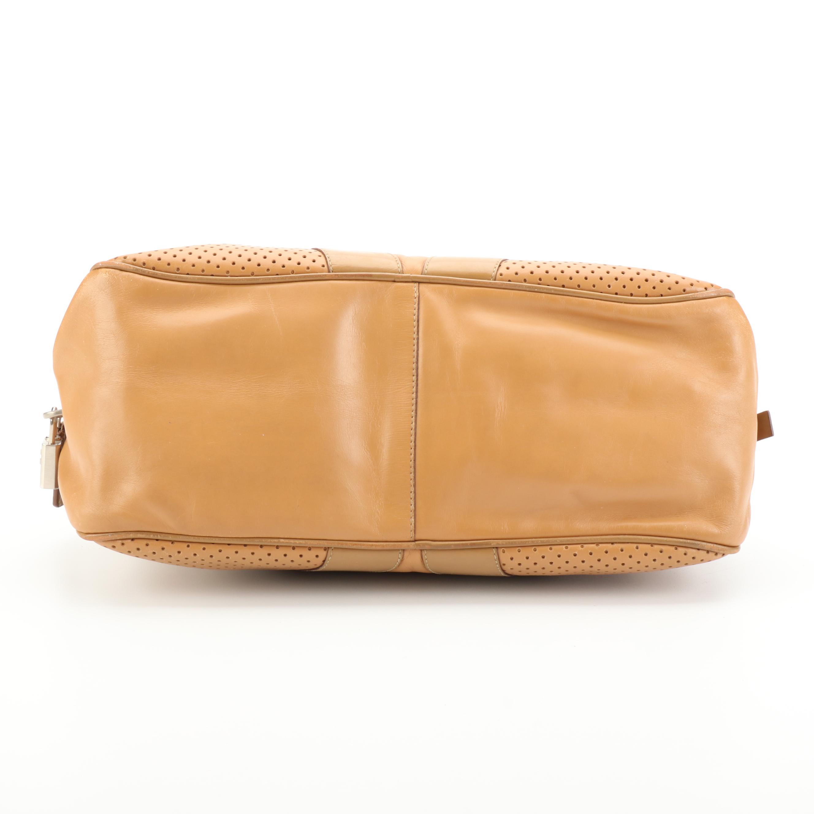 Prada Bowling Bag in Smooth and Perforated Leather