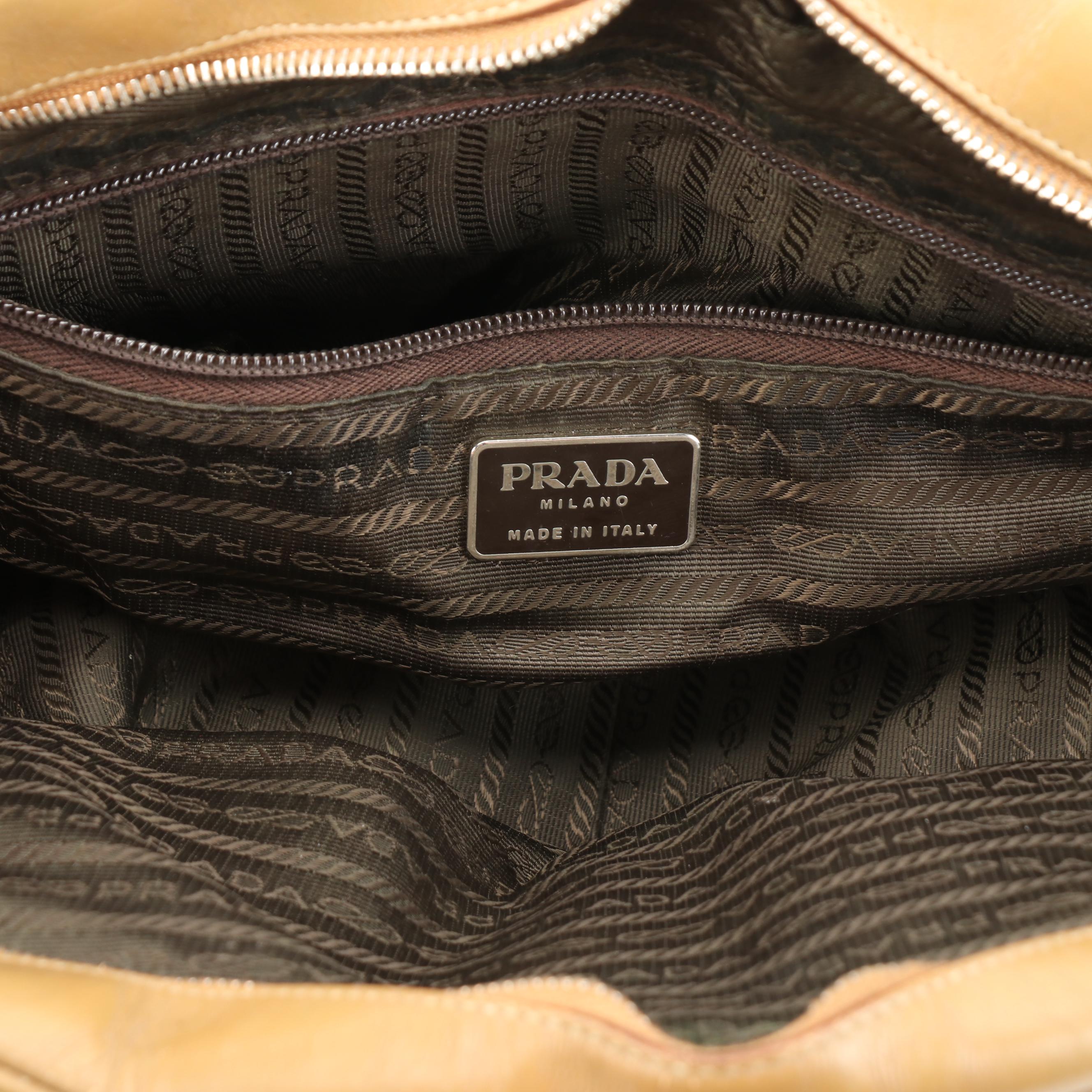 Prada Bowling Bag in Smooth and Perforated Leather