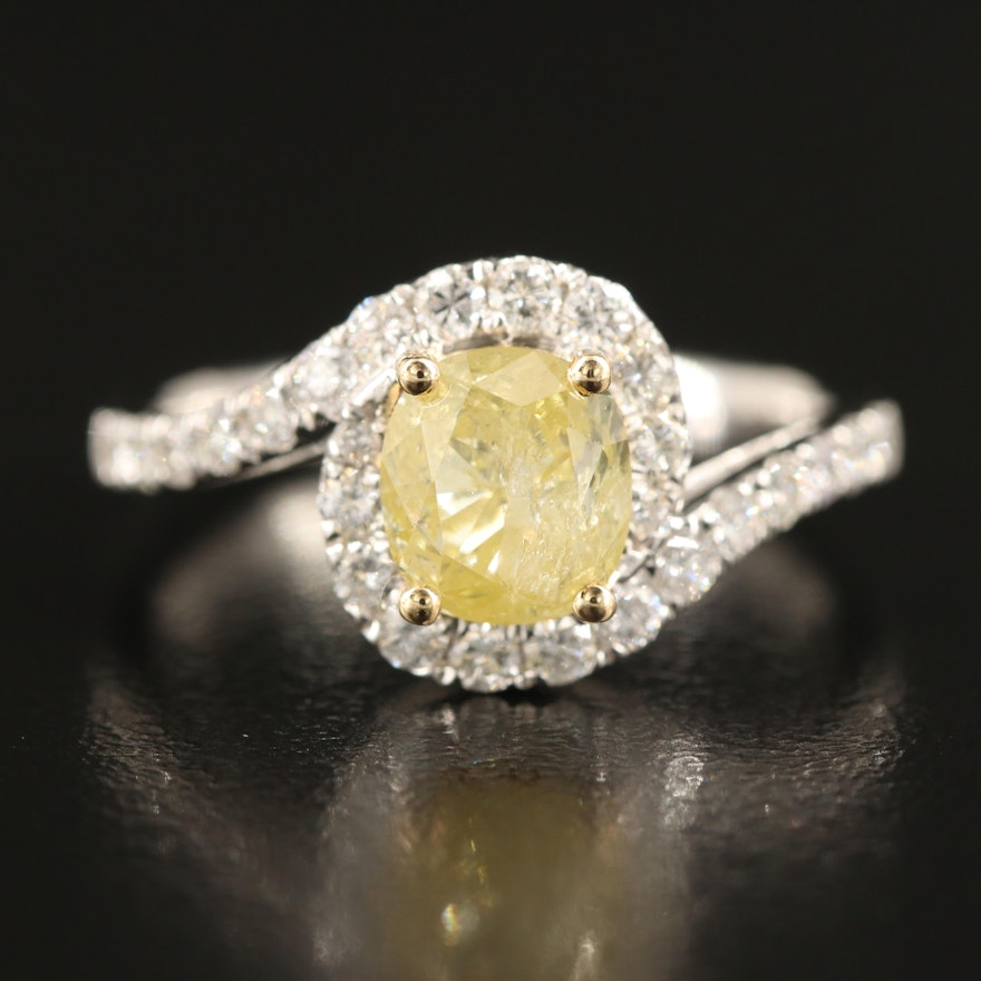 18K 1.89 CTW Diamond Ring with GIA Report