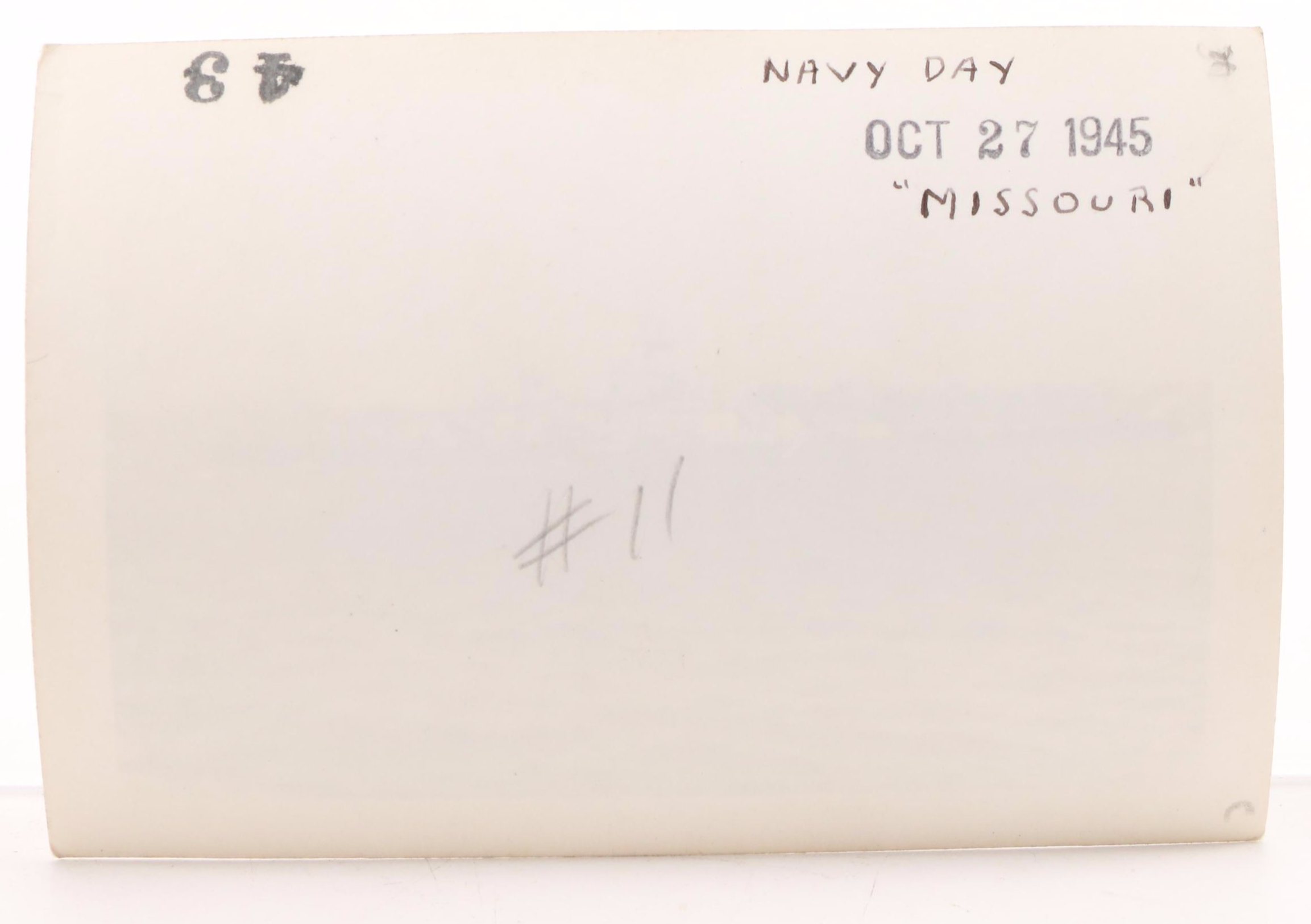 1940s Photographs Including "Navy Day 1945" with President Truman, Battleships