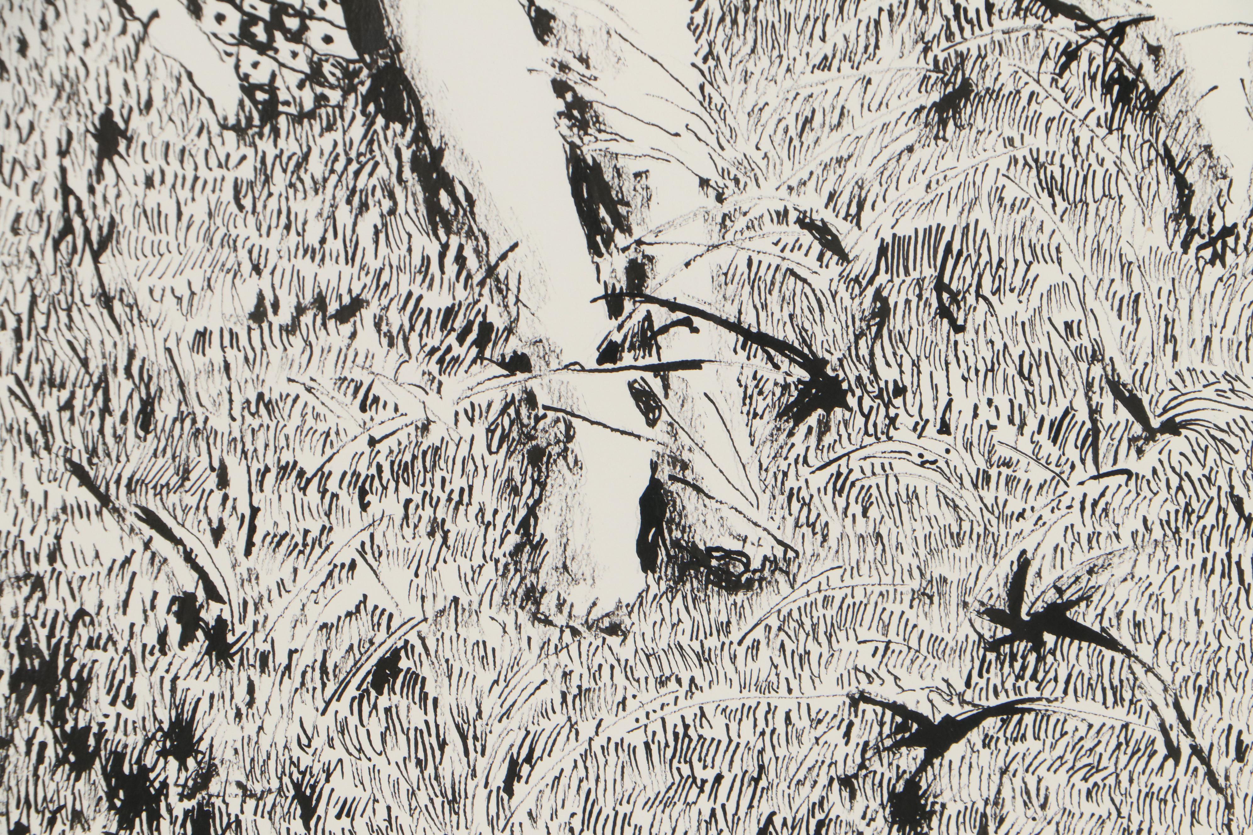 Richard George Ink Drawing of Reclining Nudes