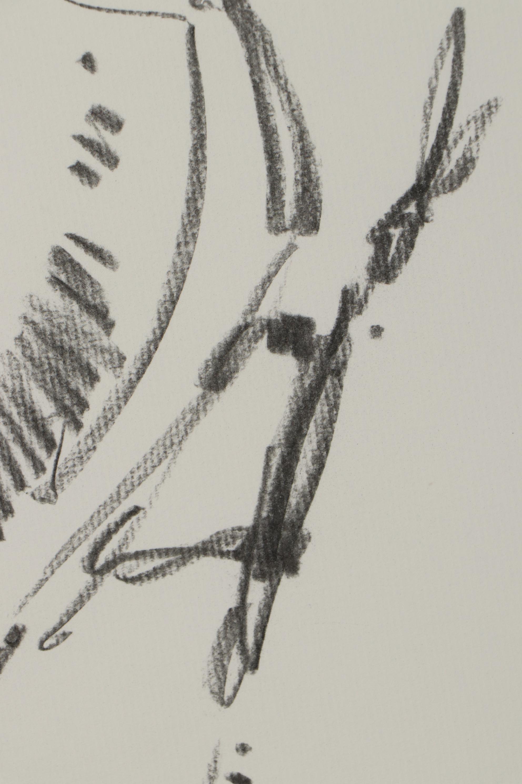 Jose Trujillo Charcoal Drawing "Little Bird II"