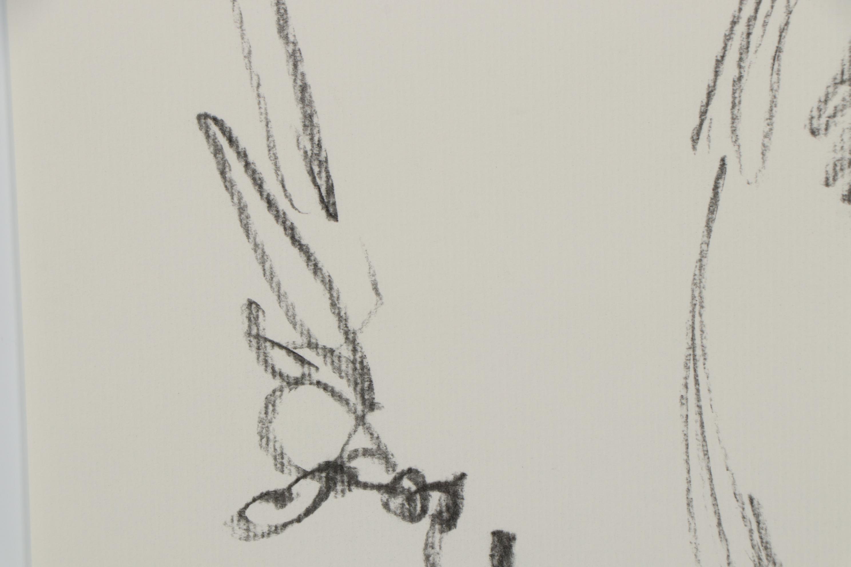 Jose Trujillo Charcoal Drawing "Tropical Bird"