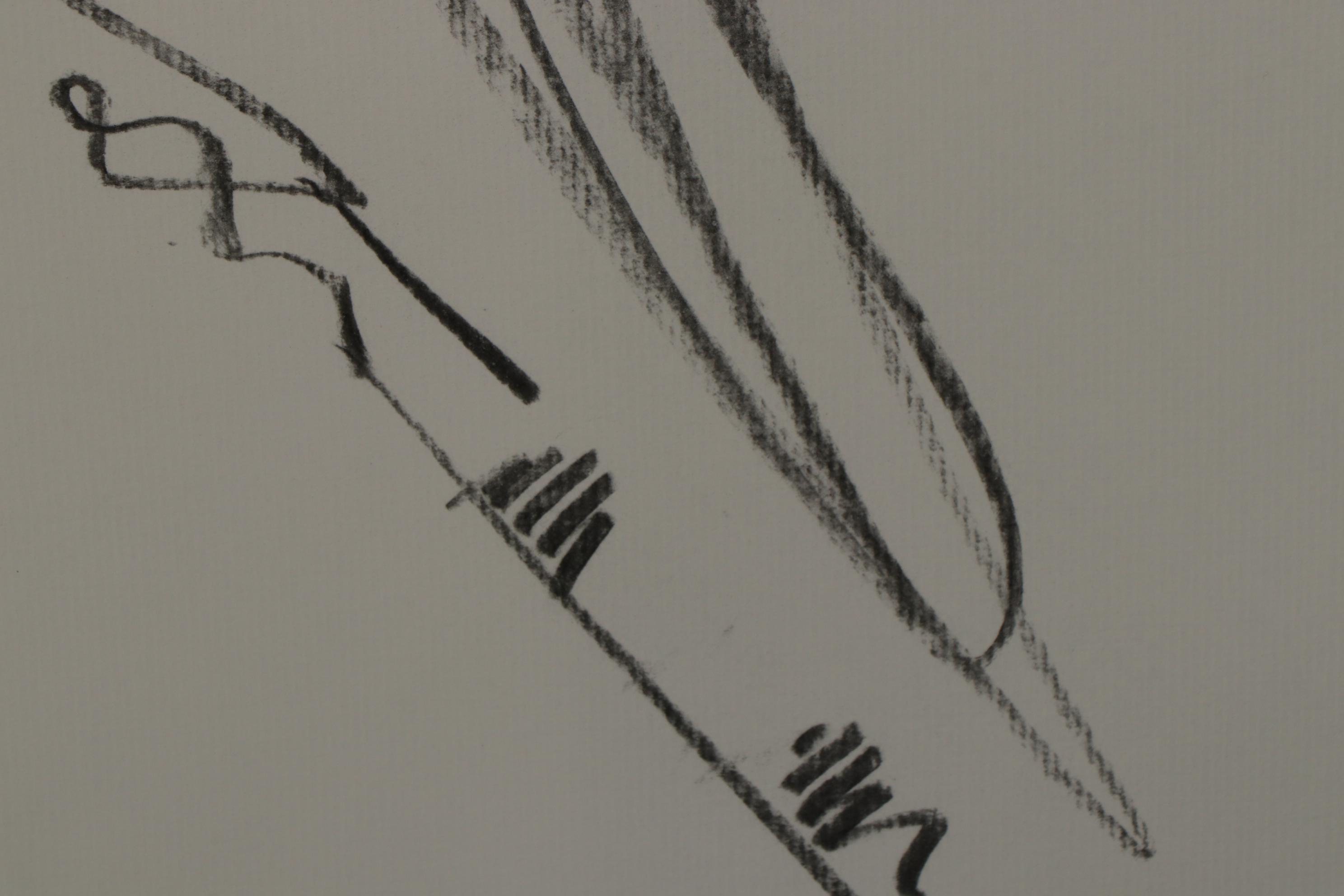 Jose Trujillo Charcoal Drawing "Tropical Bird"