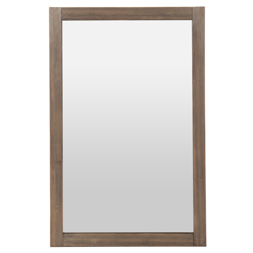 Wood Mirror with French Cleats in Grey Wash Finish
