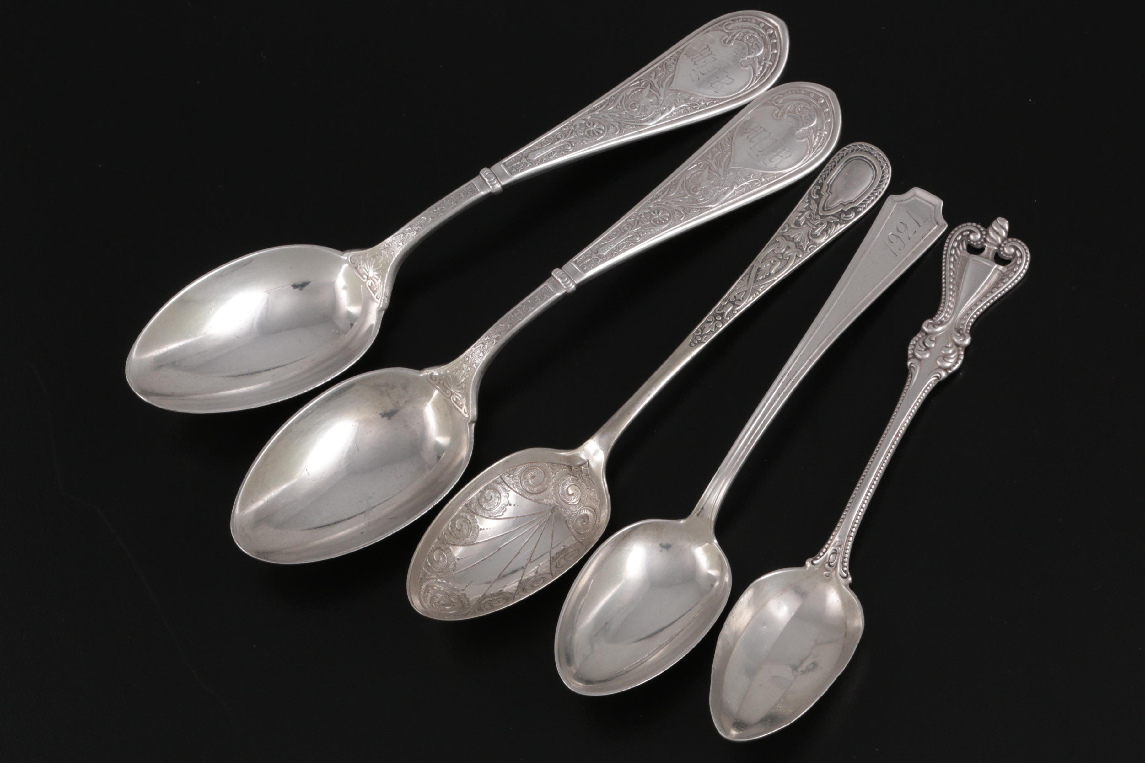 Mauser "American Beauty" Sterling Silver Handled Knives with Other Flatware