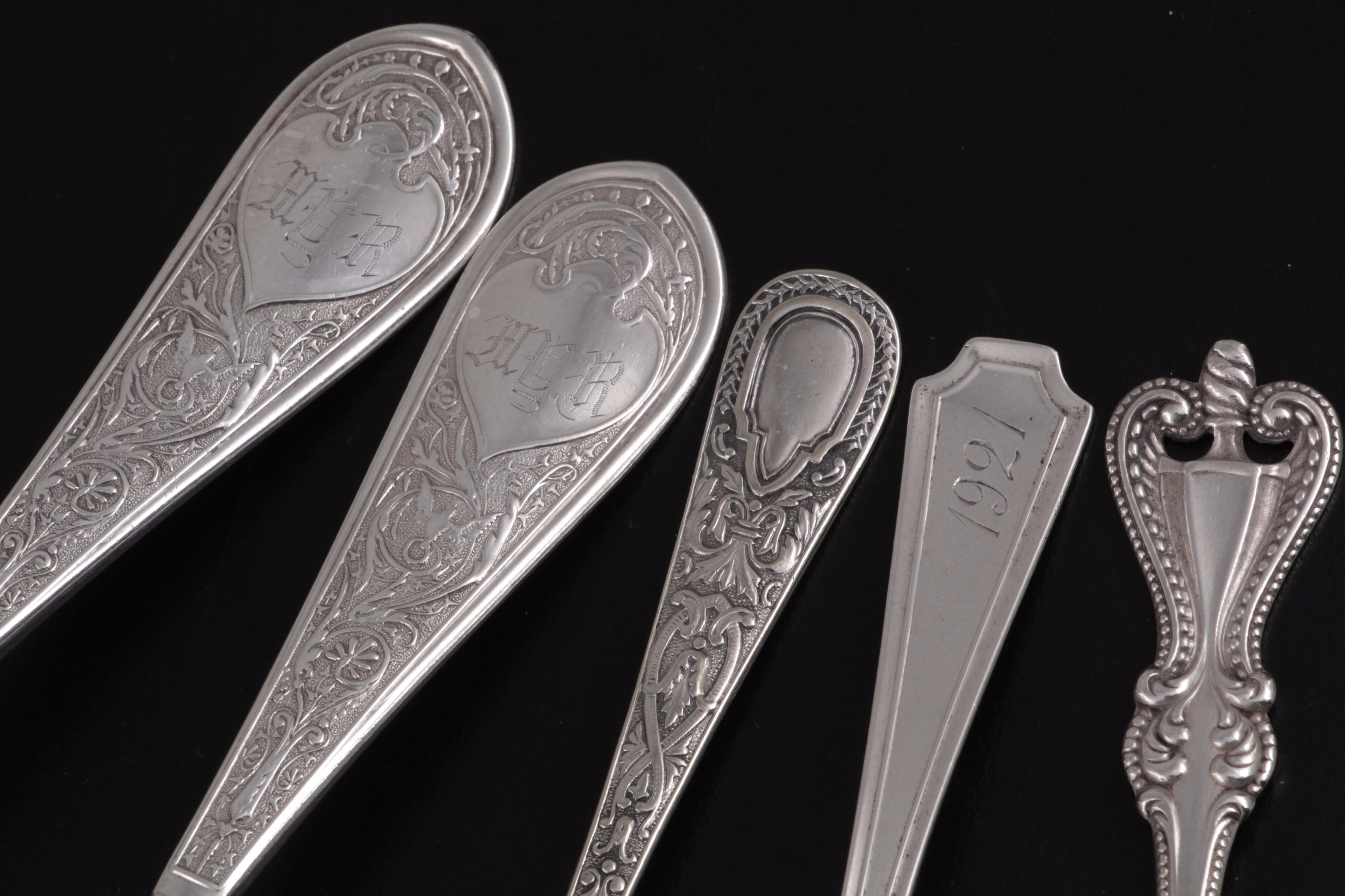 Mauser "American Beauty" Sterling Silver Handled Knives with Other Flatware