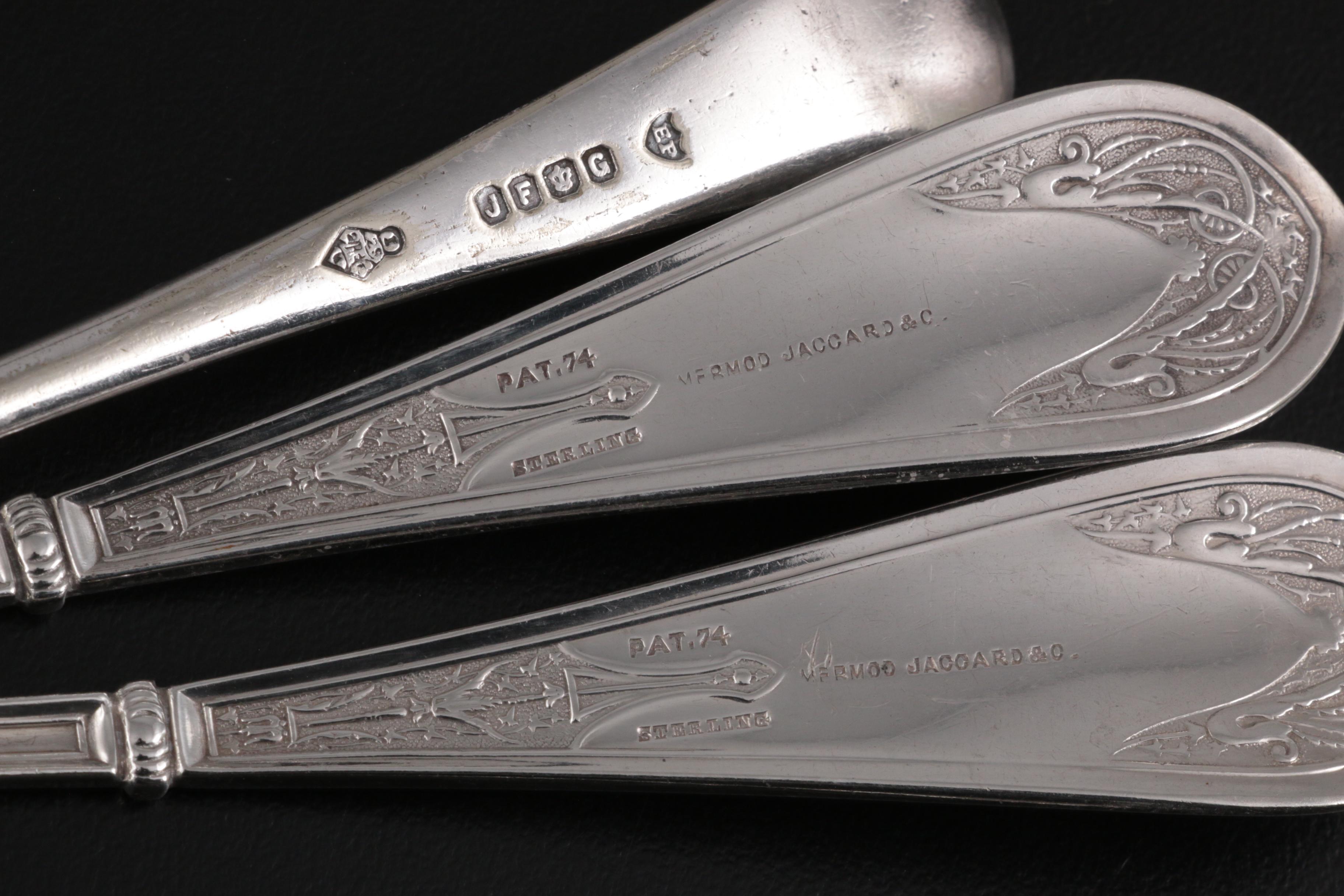 Mauser "American Beauty" Sterling Silver Handled Knives with Other Flatware