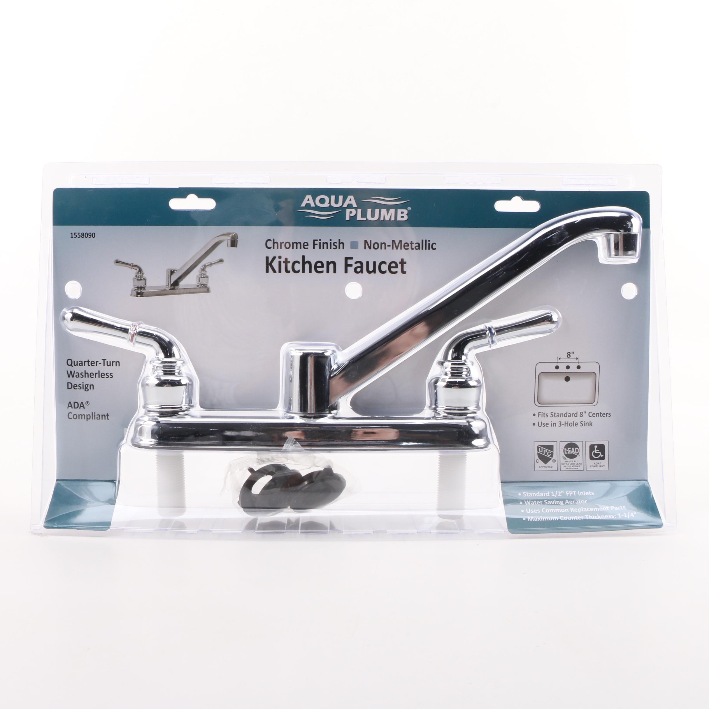 Aqua Plumb Chrome Finished Kitchen Faucets and Massage Showerheads