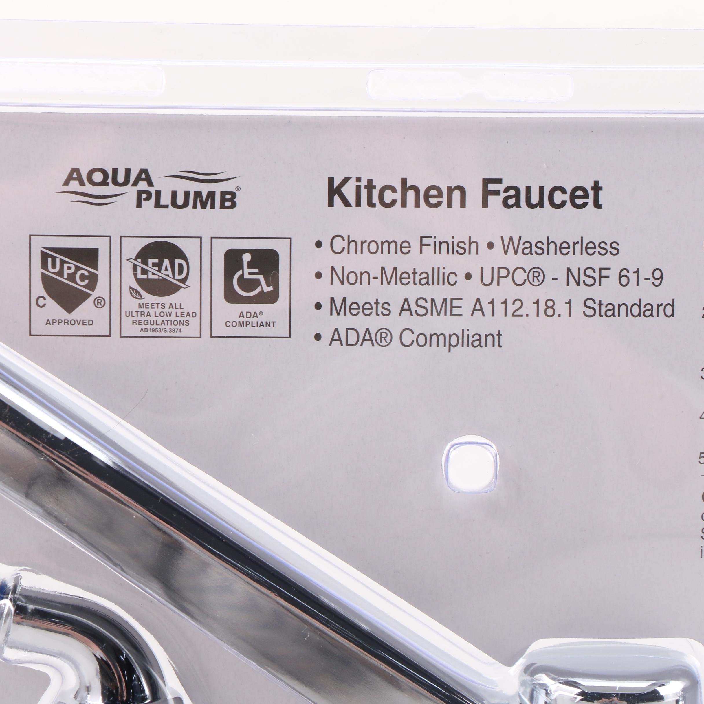 Aqua Plumb Chrome Finished Kitchen Faucets and Massage Showerheads