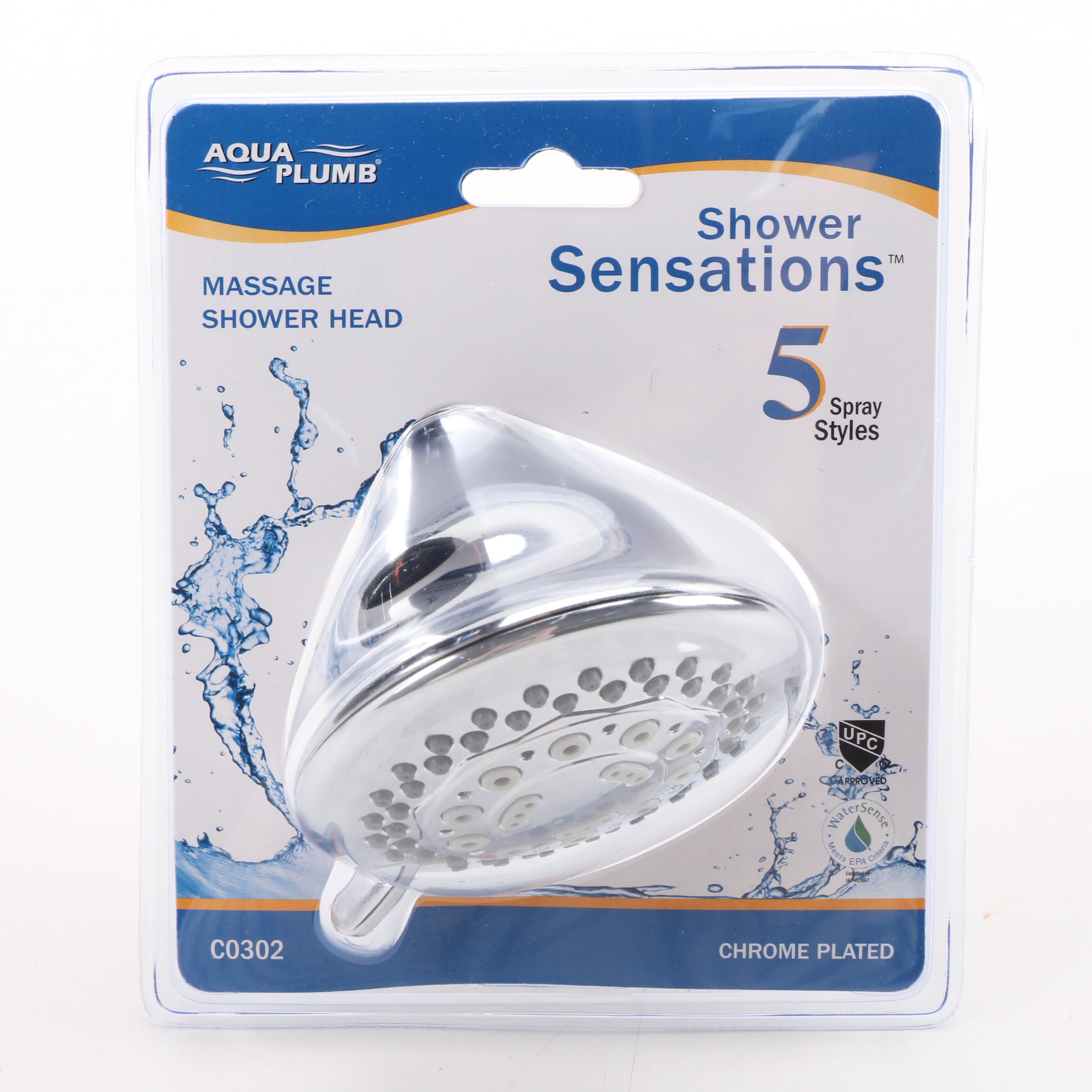 Aqua Plumb Chrome Finished Kitchen Faucets and Massage Showerheads