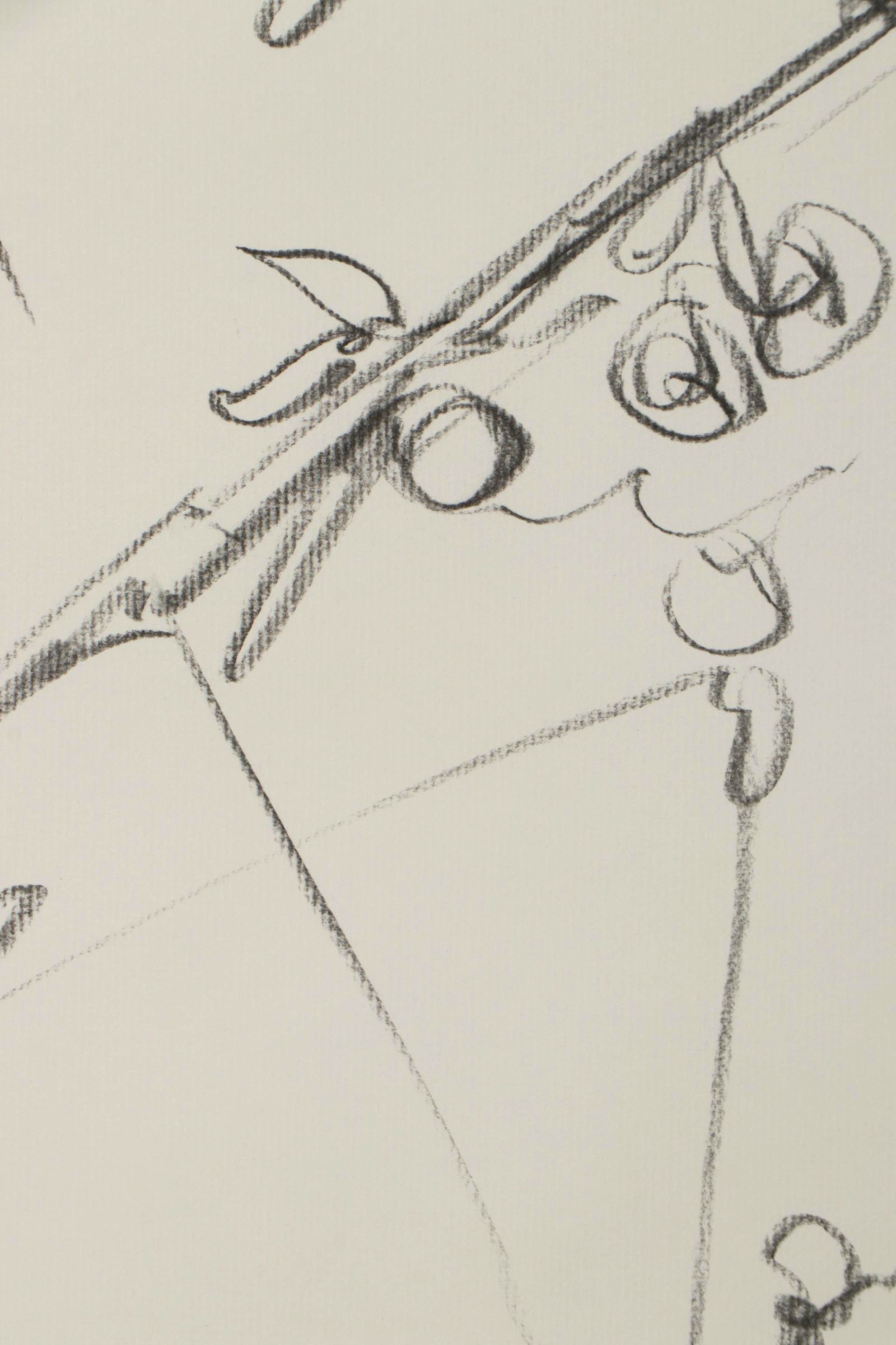 Jose Trujillo Charcoal Drawing "Little Bird"