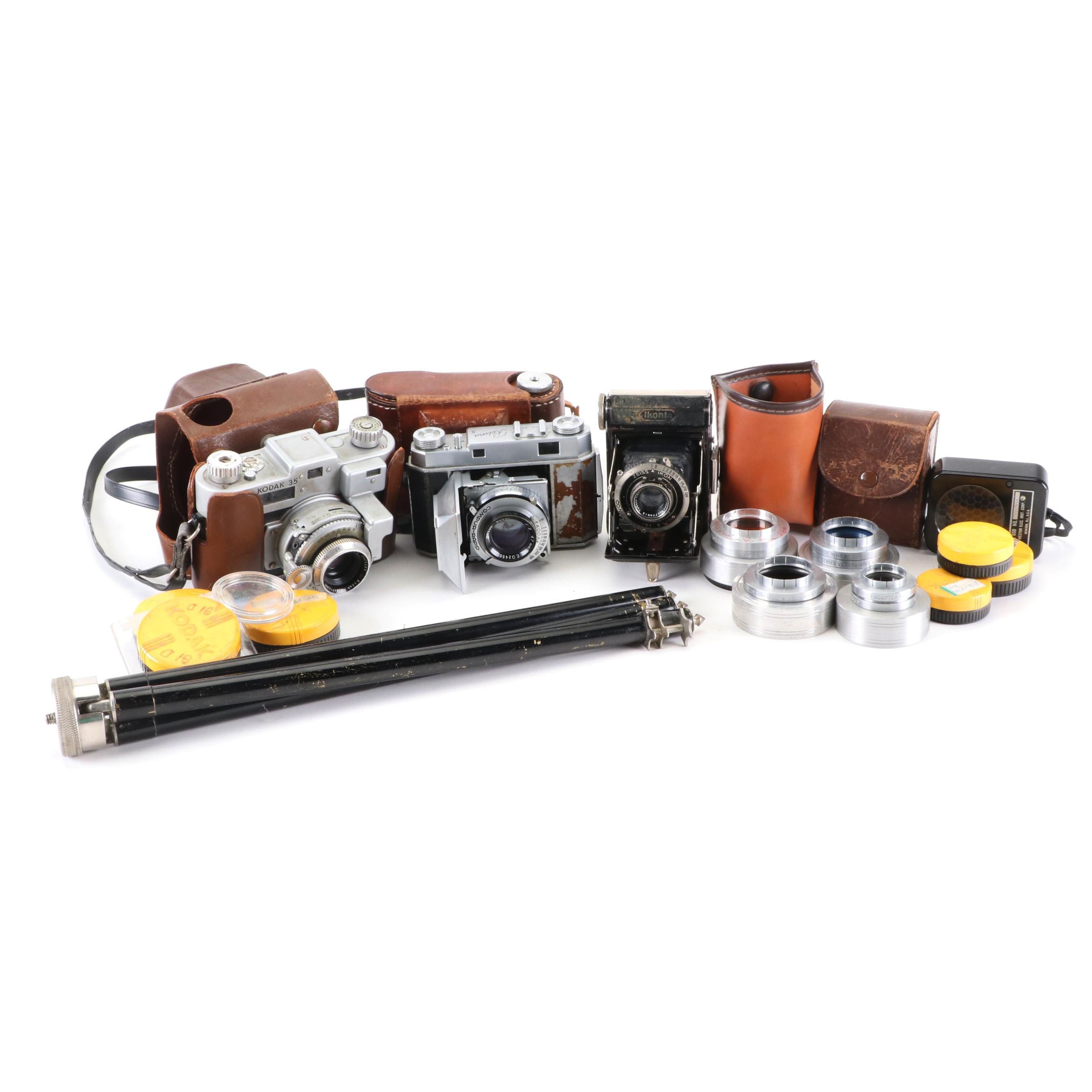 Zeiss Ikon Baby Ikonta, Kodak 35, Retina, and More Camera Accessories, Vintage