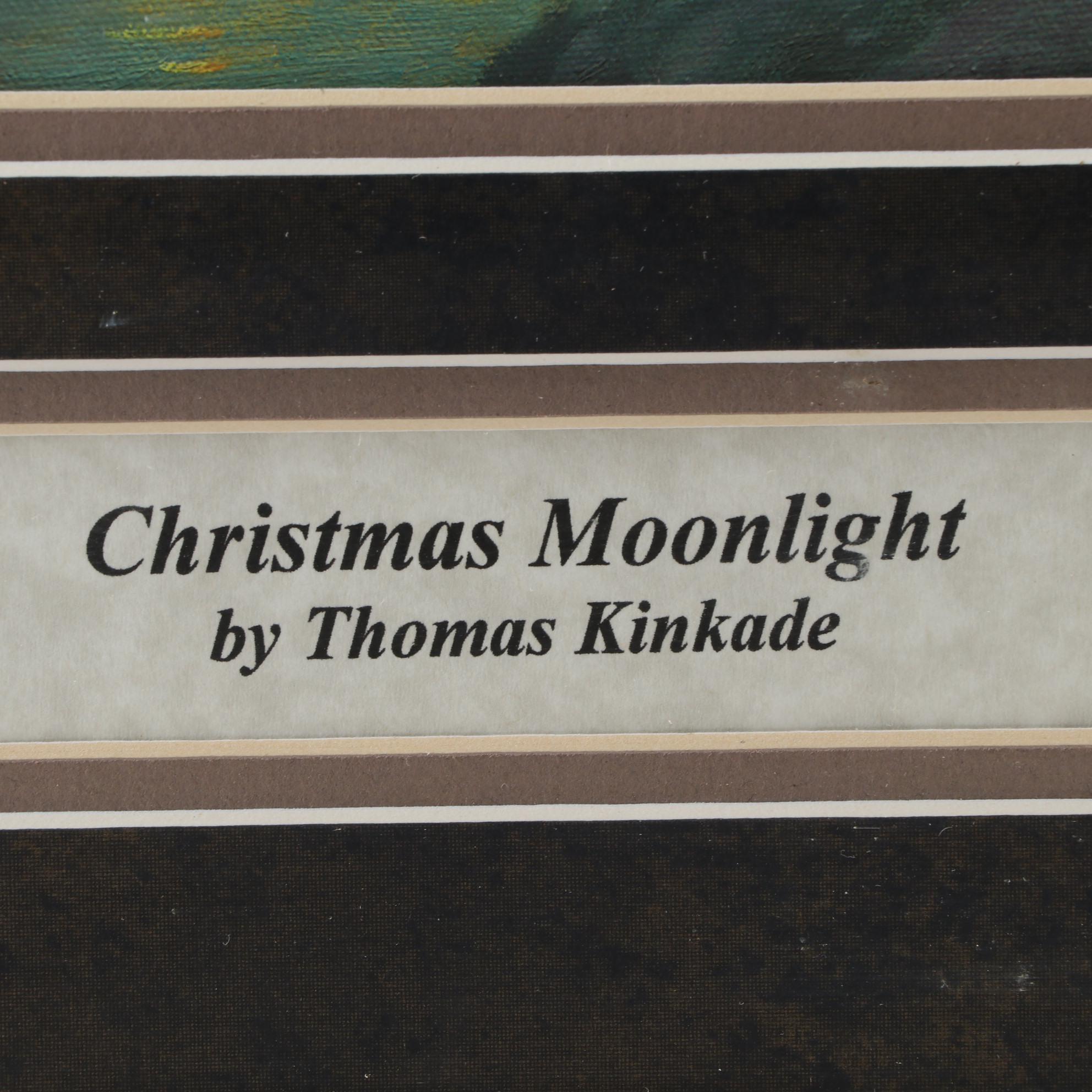 Offset Lithograph After Thomas Kinkade "Christmas Moonlight"