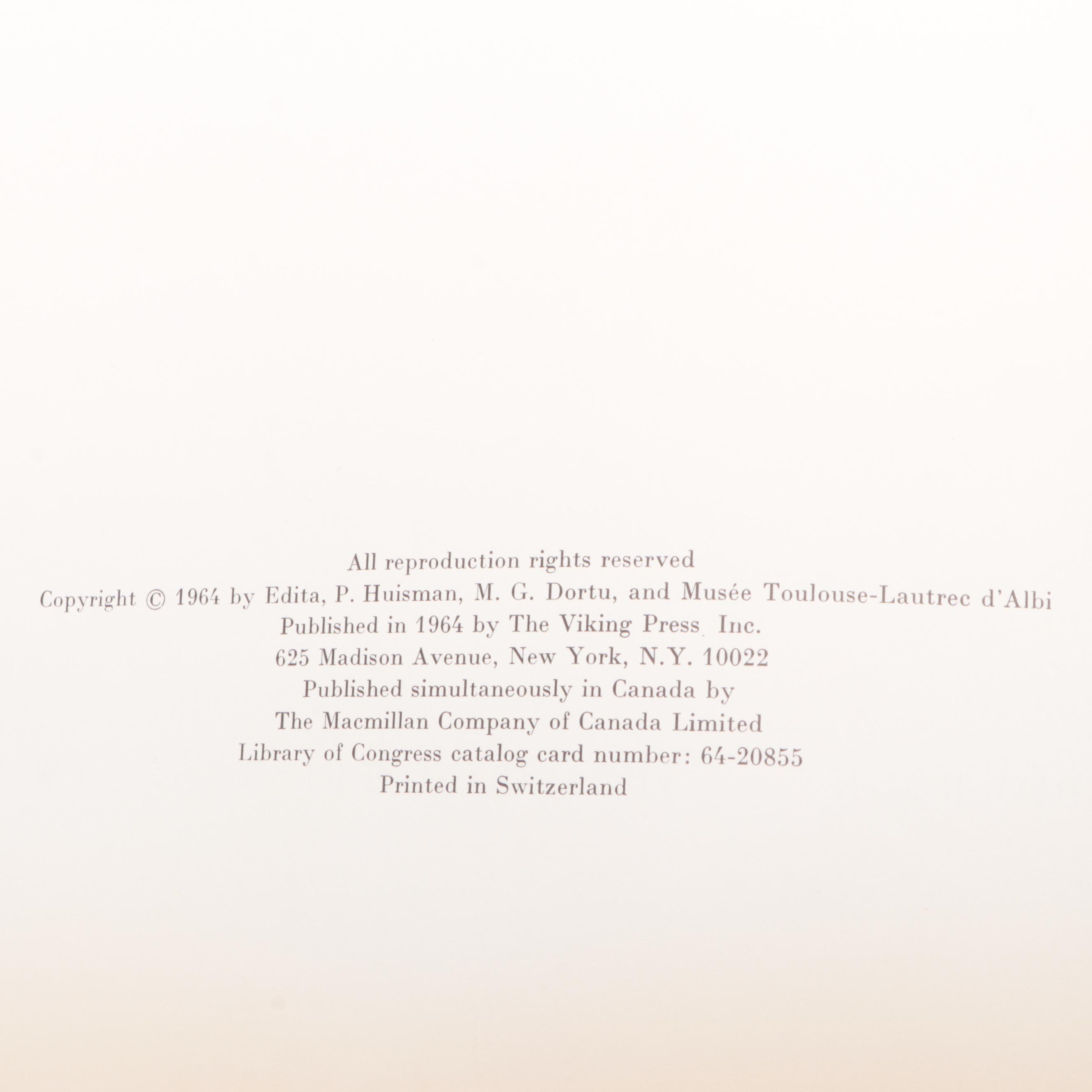 "Lautrec by Lautrec" by Philippe Huisman and Madeleine Grillaert Dortu, 1964