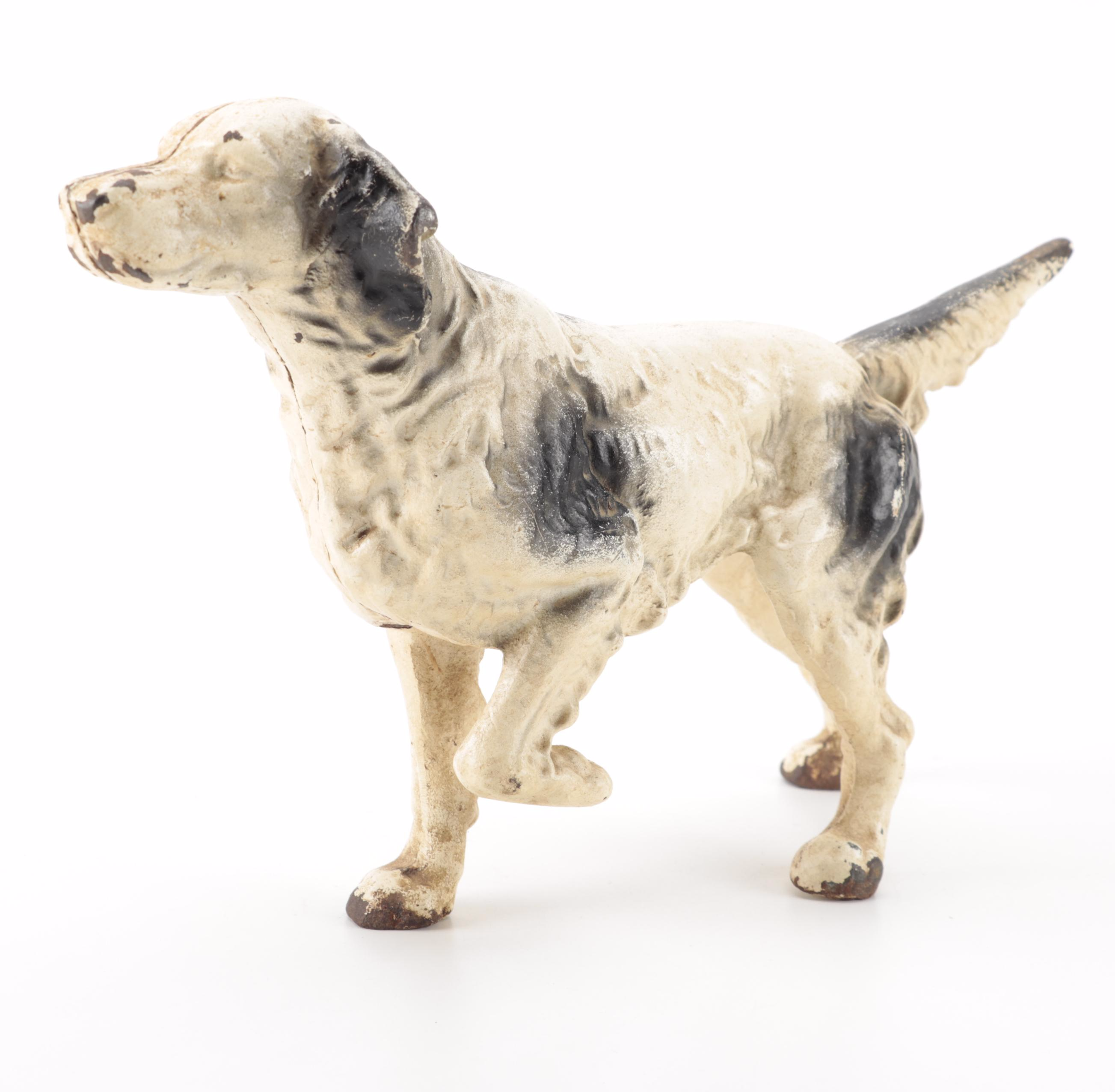 Hubley Cast Iron Pointer Dog Doorstop, Early to Mid 20th Century