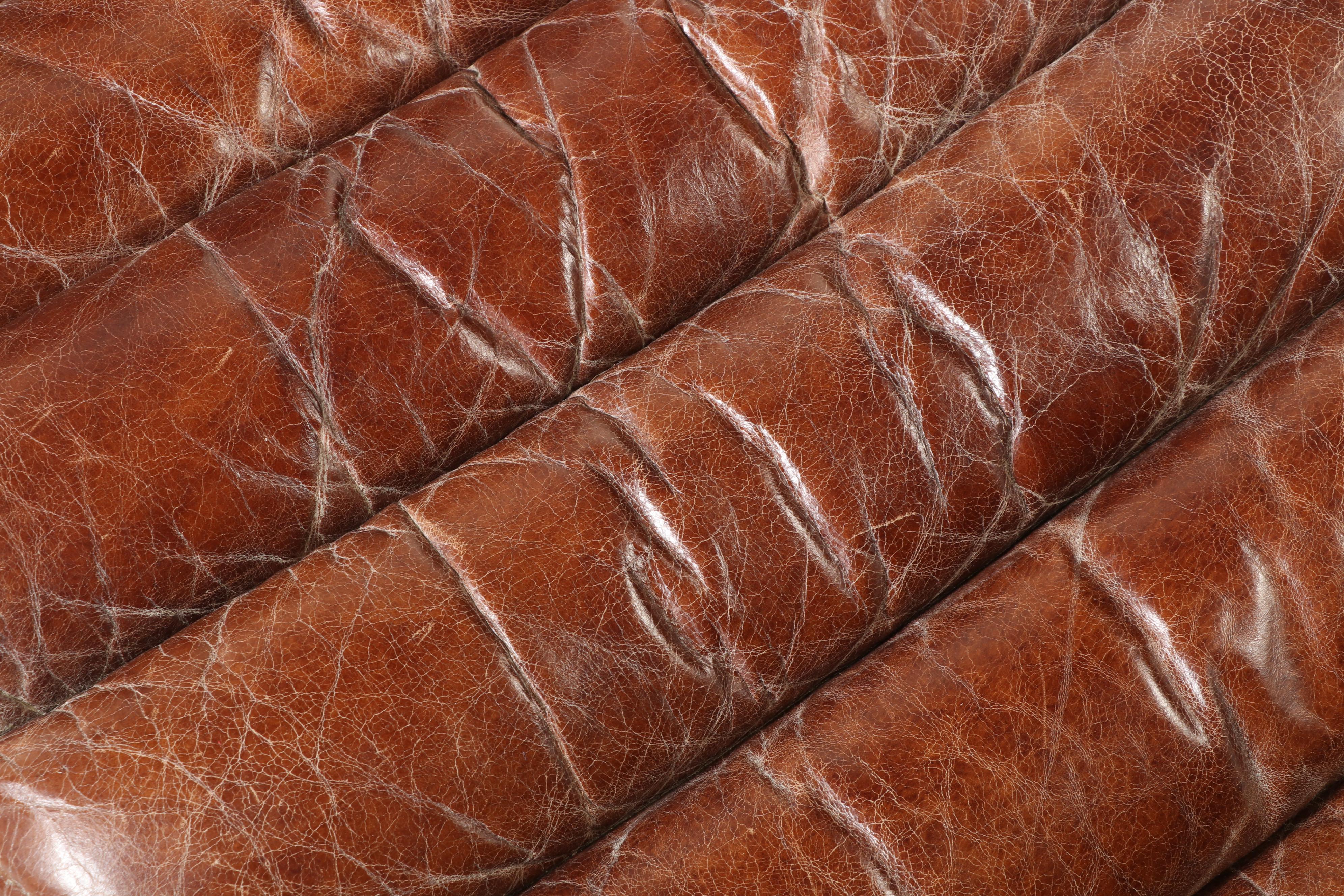 Restoration Hardware "Oviedo" Modernist Style Leather and Chrome Chaise