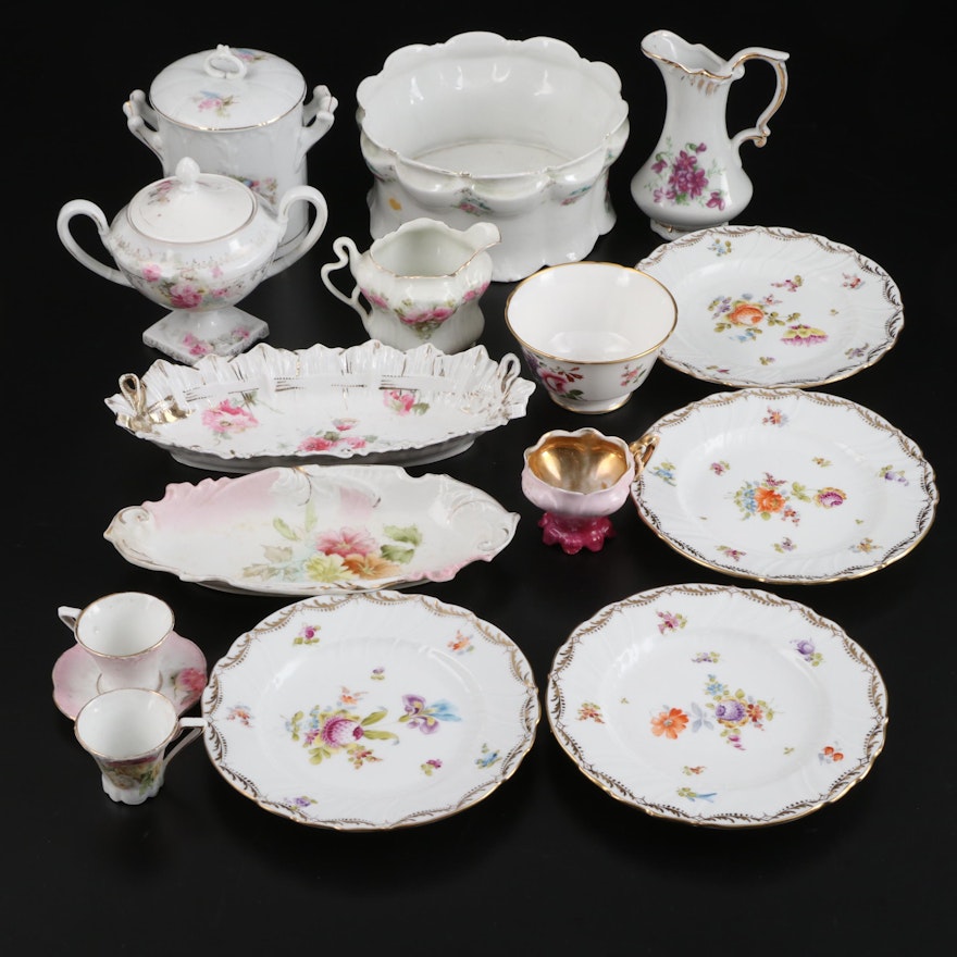 Royal Crown Derby Bone China Bowl and Other Hand-Painted Porcelain Tableware