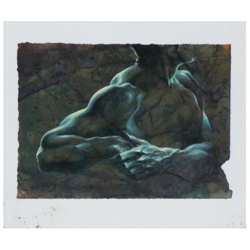 George Kozman Mixed Media Painting "Male 30," 1999