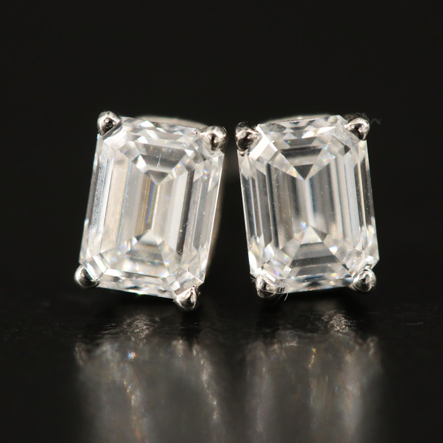 Platinum 1.44 CTW Diamond Stud Earrings with GIA Dossiers