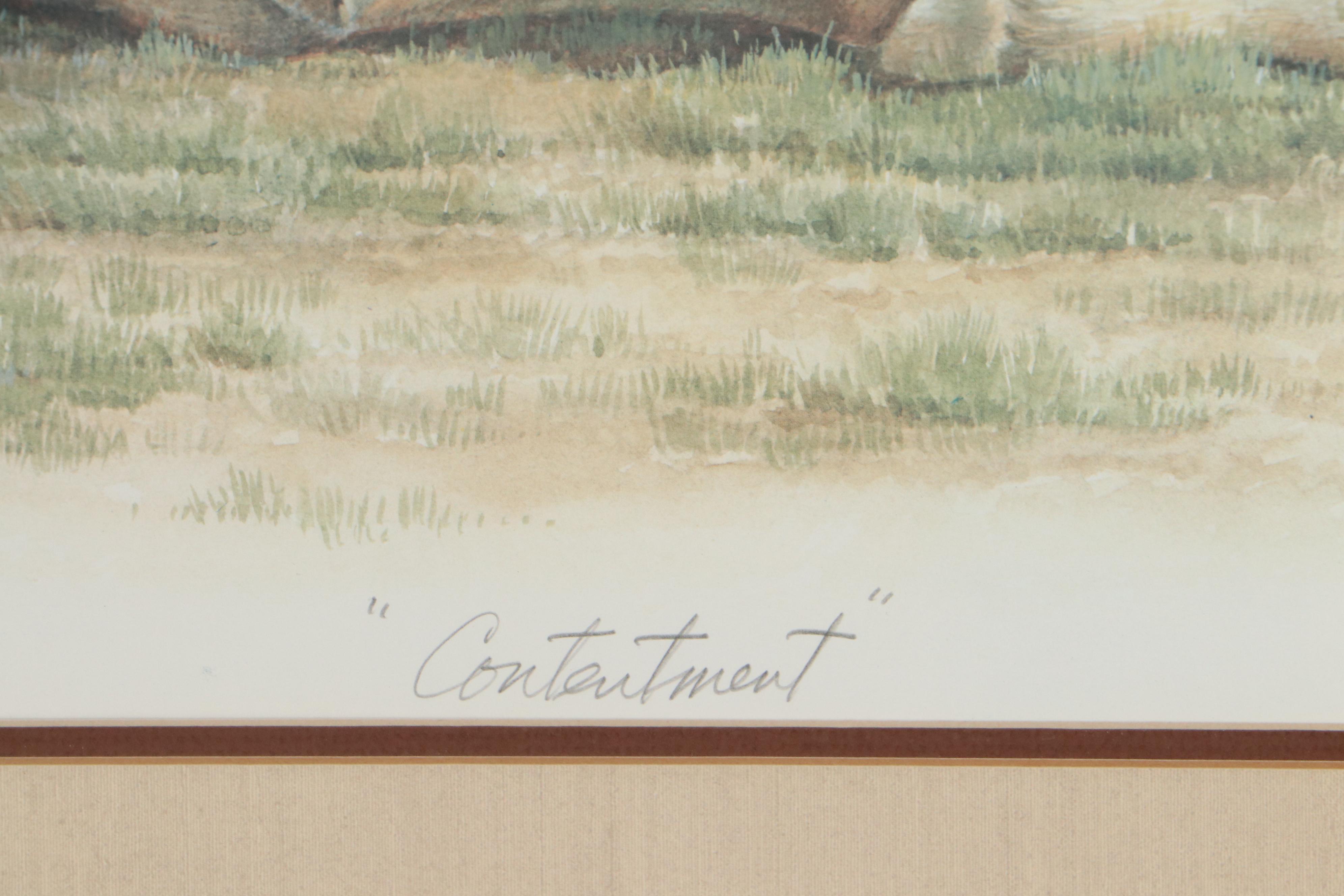 Fred Stone Offset Lithograph "Contentment," Late 20th Century
