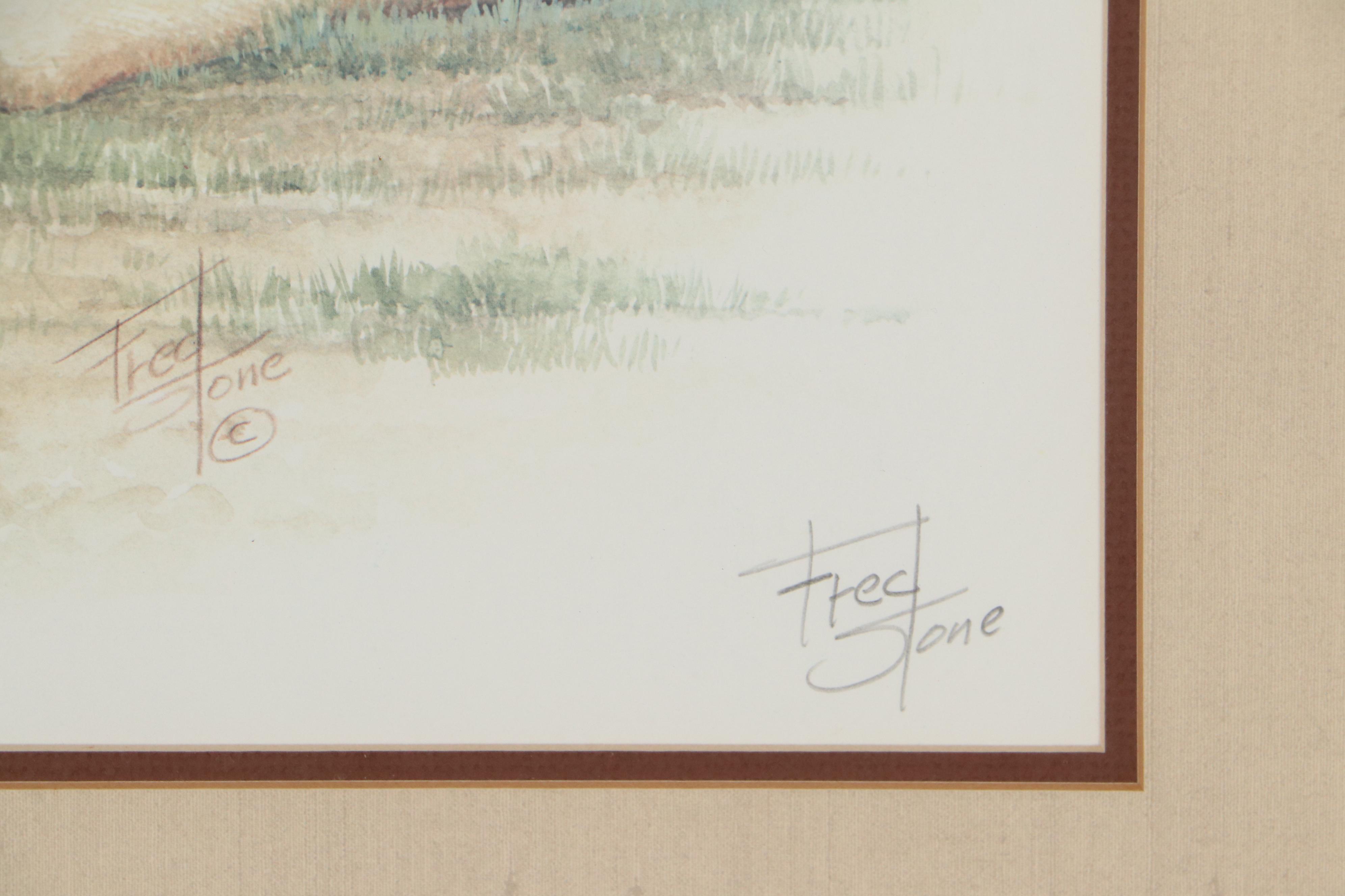 Fred Stone Offset Lithograph "Contentment," Late 20th Century