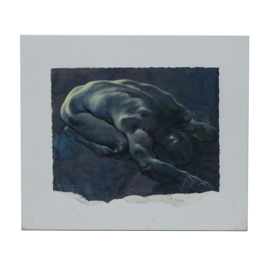 George Kozman Mixed Media Painting "Male 27," 1999