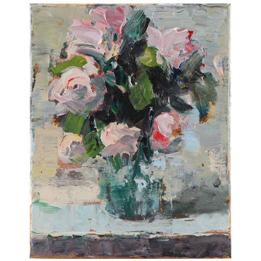 Amelia Colne Floral Still Life Acrylic Painting