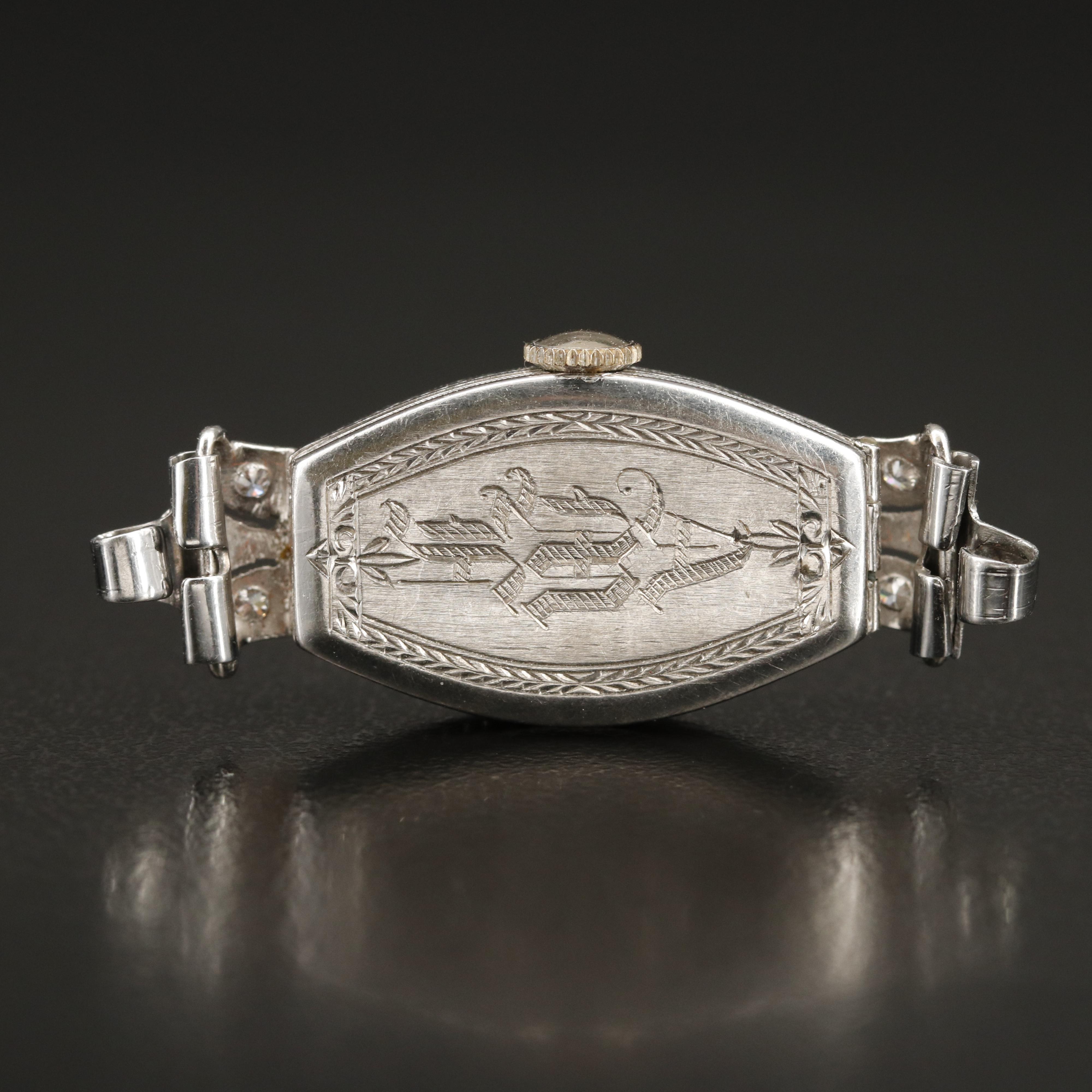 Swiss Platinum Diamond and Sapphire Watch