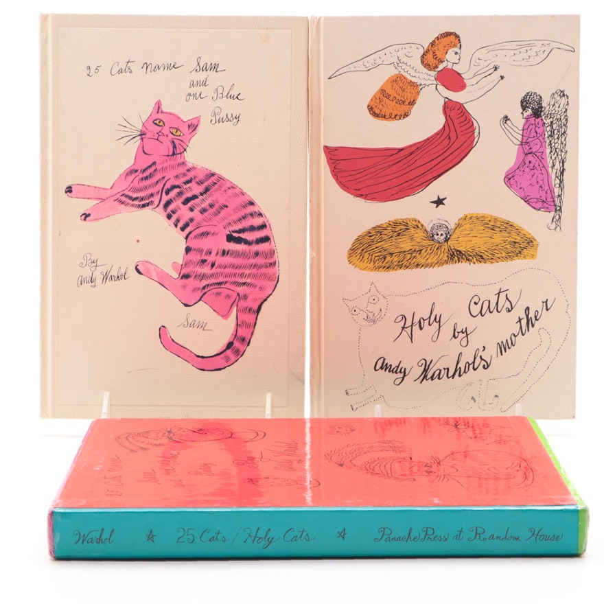 First Trade Edition "Holy Cats" and "25 Cats" by Andy Warhol Box Set, 1987