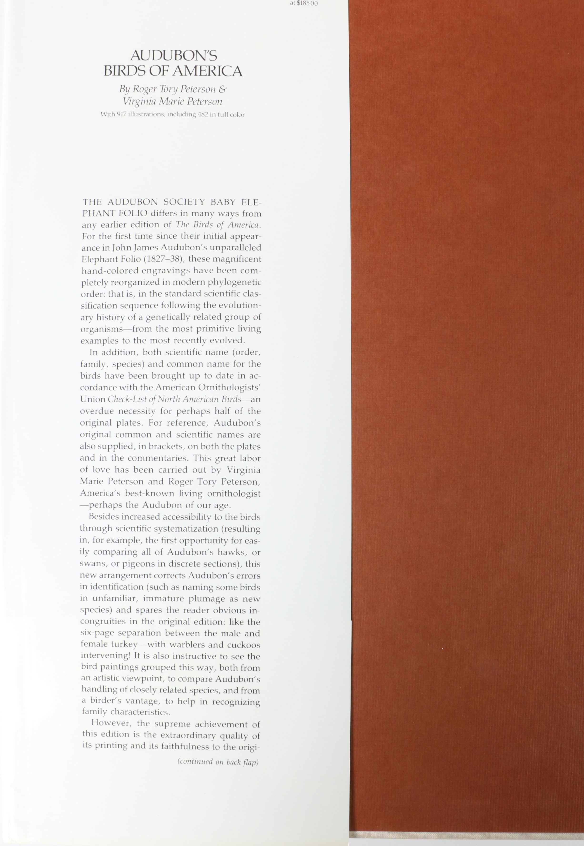 Second Edition "Audubon's Birds of America" Baby Elephant Folio by the Petersons