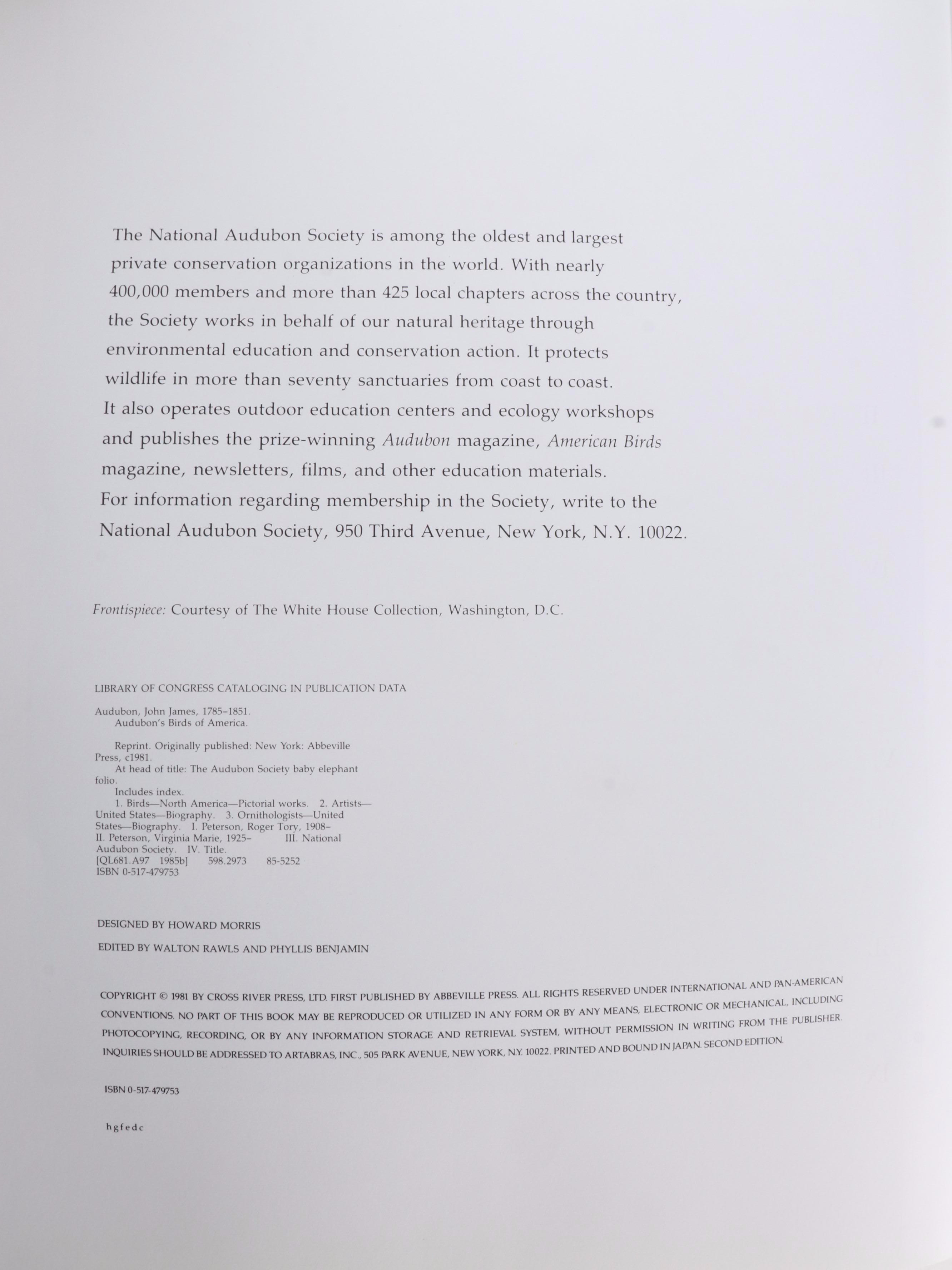 Second Edition "Audubon's Birds of America" Baby Elephant Folio by the Petersons