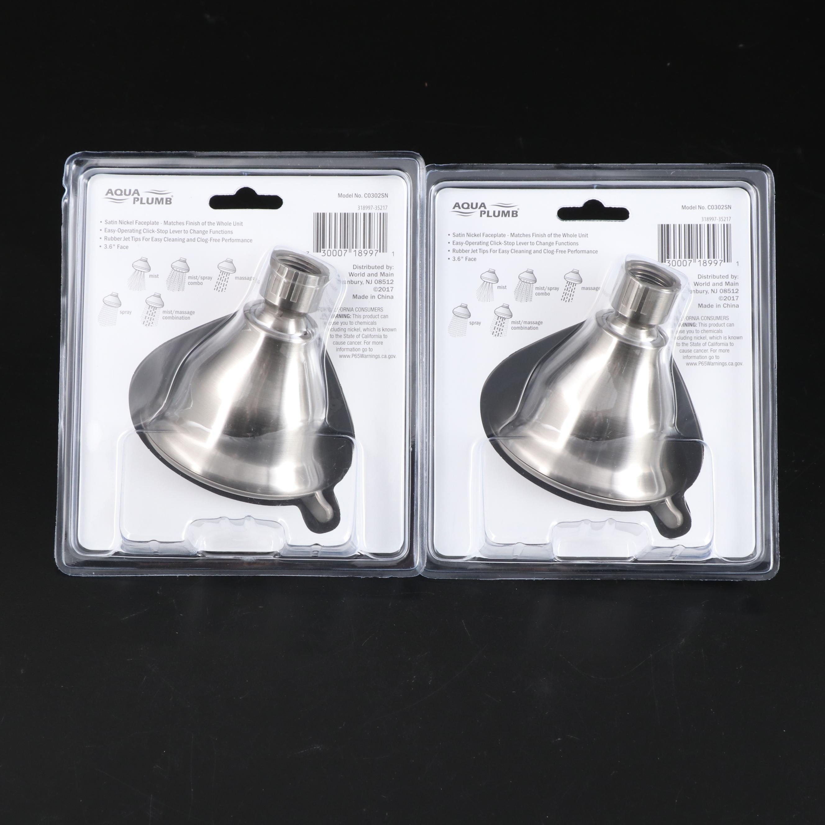 Aqua Plumb Showerheads with Jones Stephens Towel Bars and Toilet Paper Holders