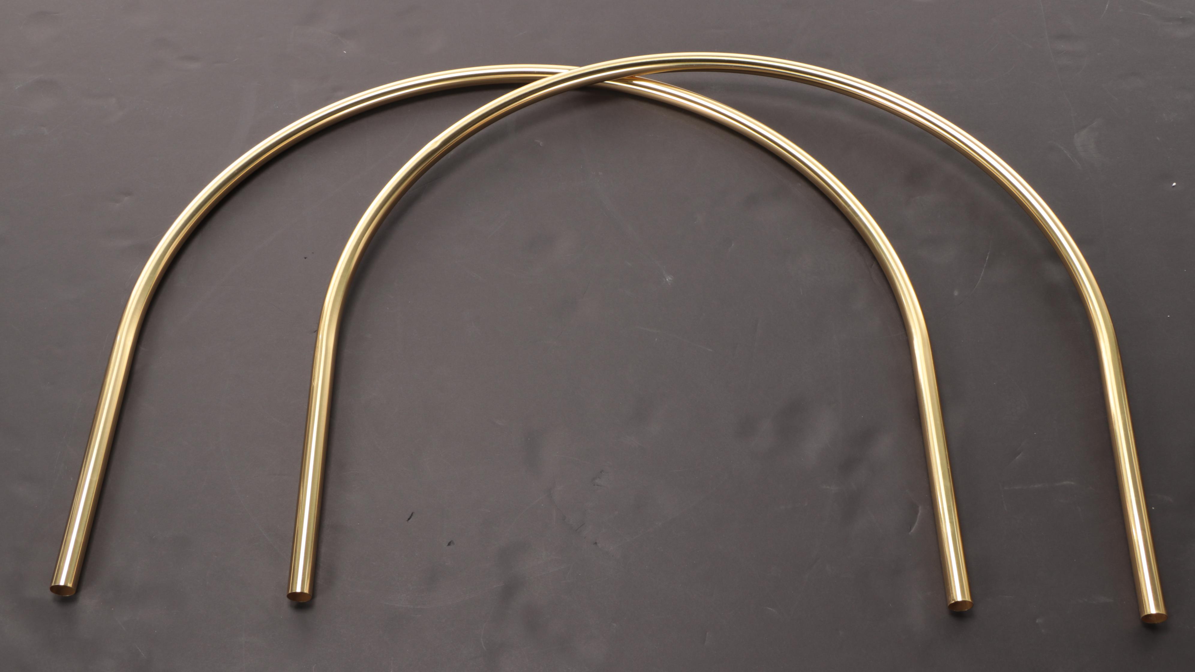 Oval Solid Brass Shower Curtain Rod and Cotton Duck Cloth Shower Curtains