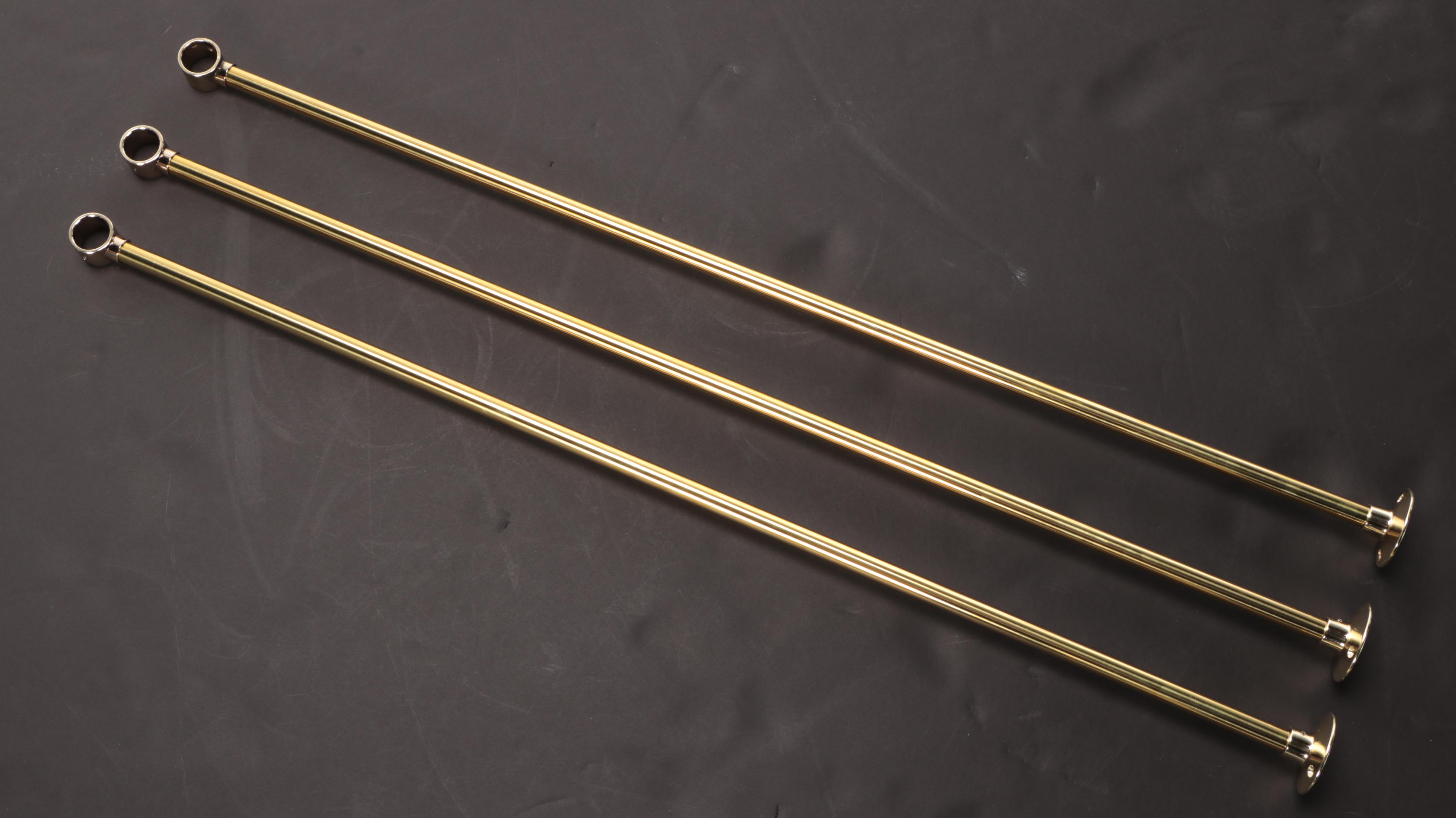 Oval Solid Brass Shower Curtain Rod and Cotton Duck Cloth Shower Curtains