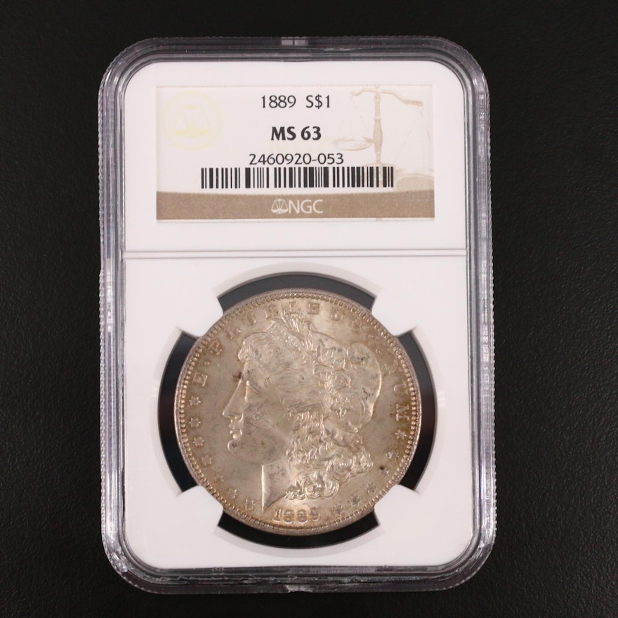 NGC Graded MS63 1889 Silver Morgan Dollar