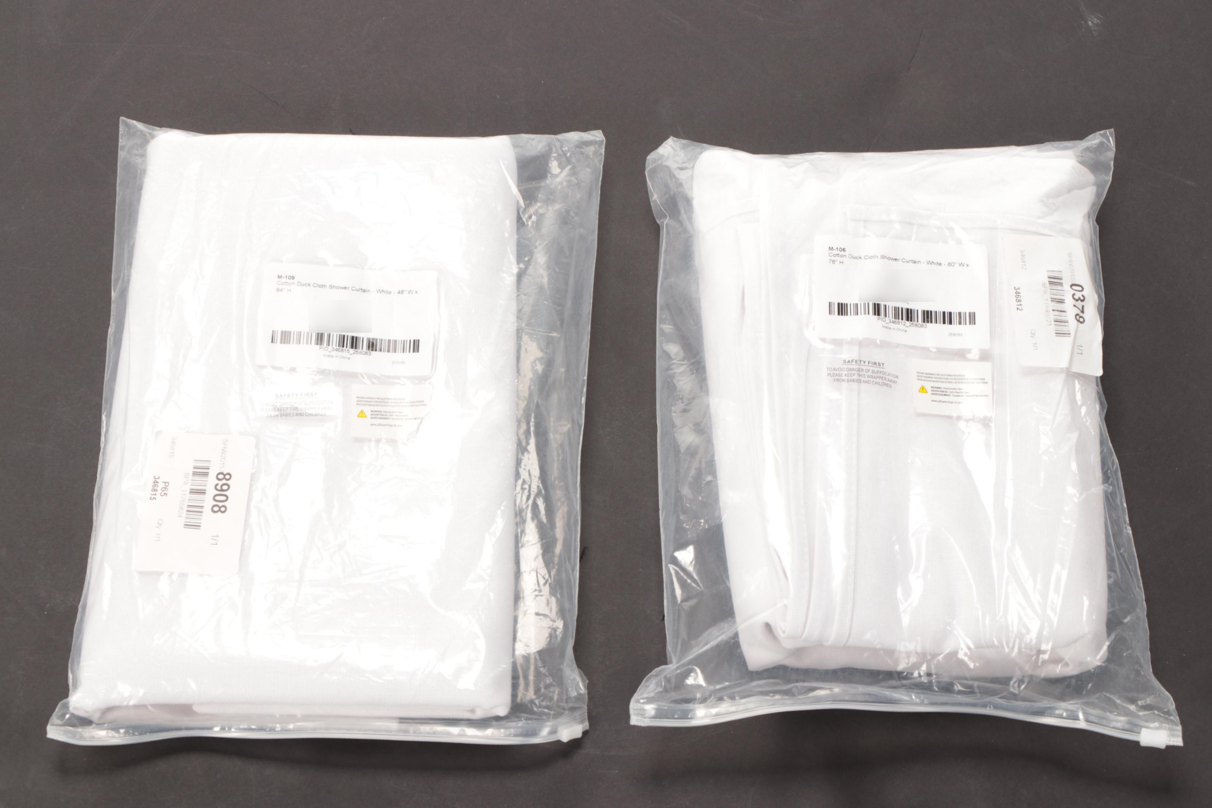 Oval Solid Brass Shower Curtain Rod and Cotton Duck Cloth Shower Curtains